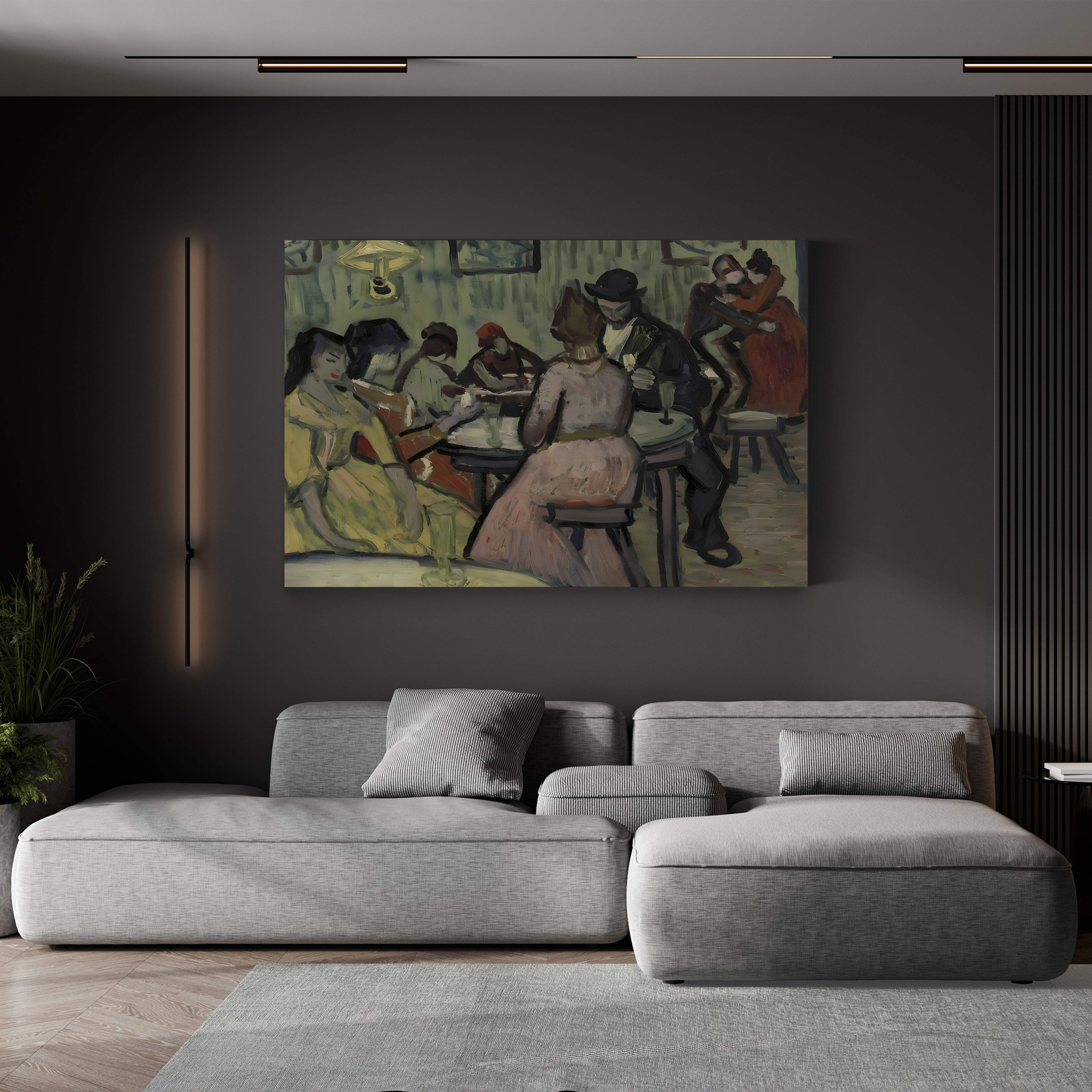 Interior Scene (Le Lupanar) – Vincent van Gogh Wall Art | Post-Impressionist Interior Canvas Print