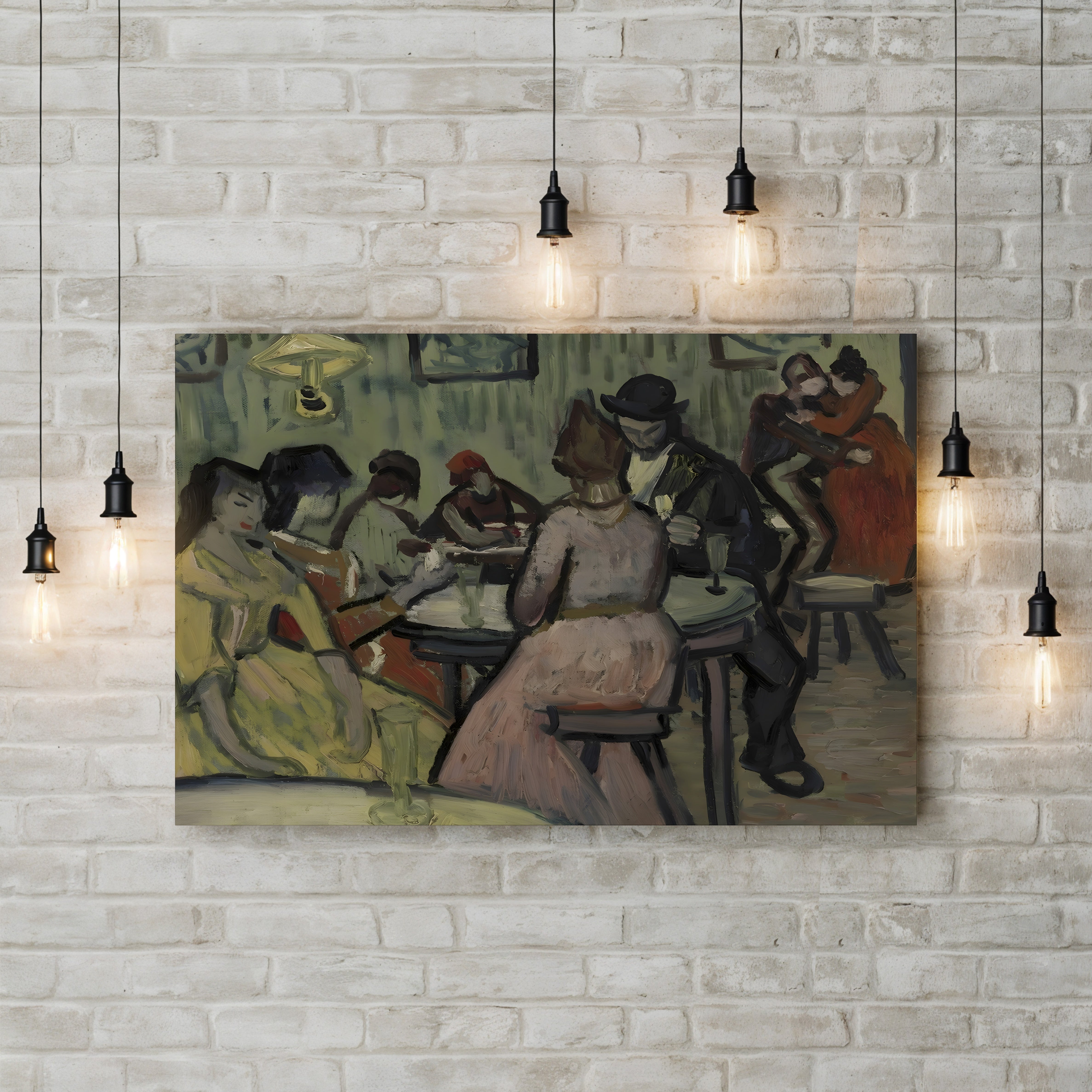 Interior Scene (Le Lupanar) – Vincent van Gogh Wall Art | Post-Impressionist Interior Canvas Print