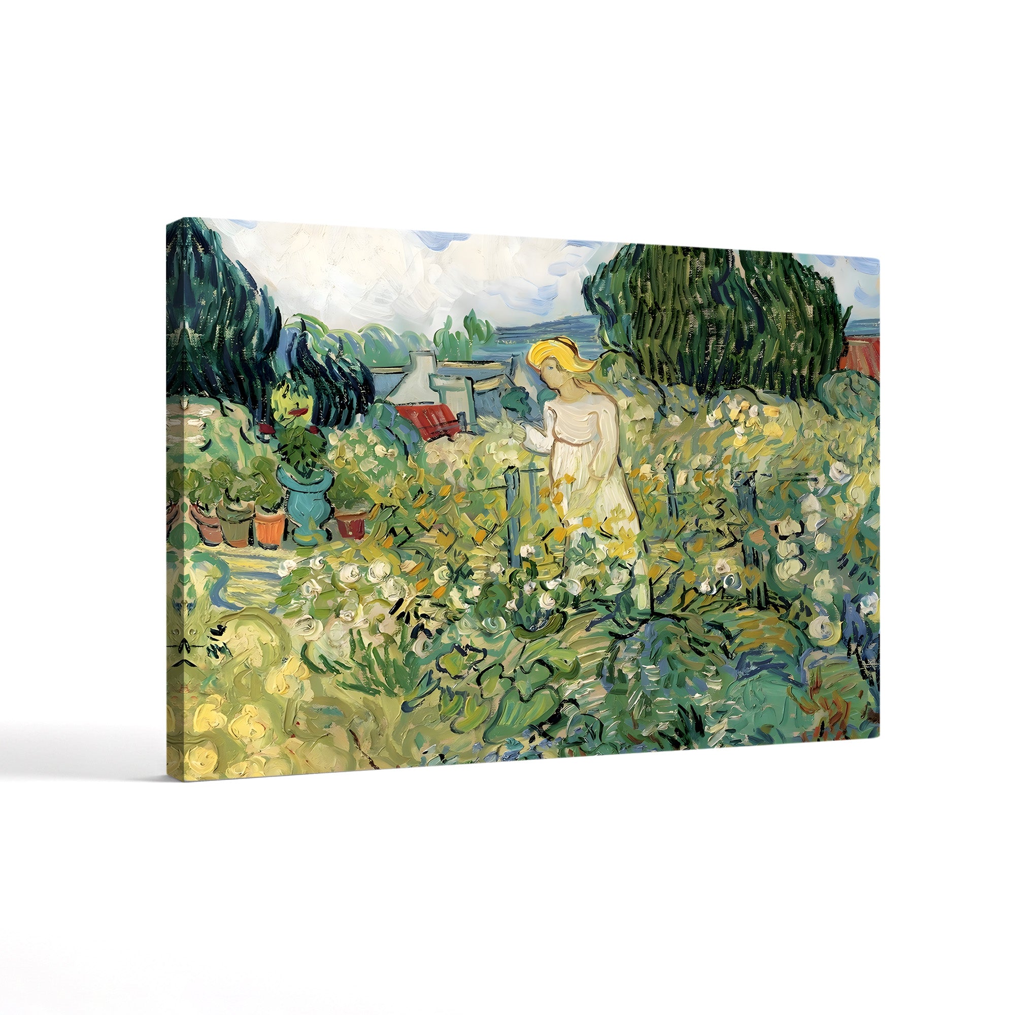 Mademoiselle Gachet in Her Garden at Auvers, 1890 – Vincent van Gogh Wall Art | Post-Impressionist Figure Canvas Print