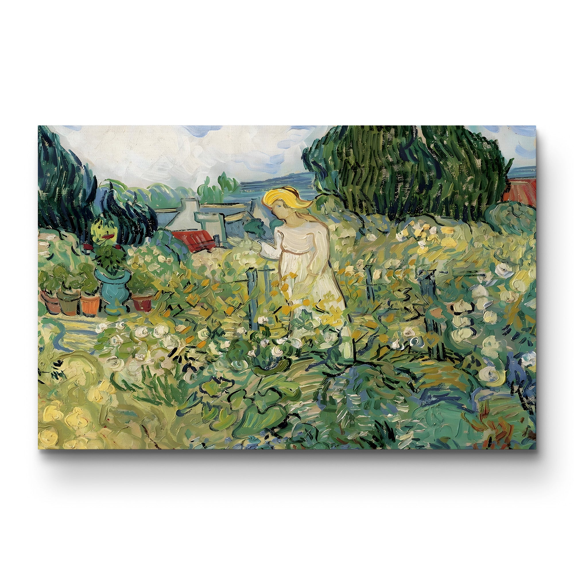 Mademoiselle Gachet in Her Garden at Auvers, 1890 – Vincent van Gogh Wall Art | Post-Impressionist Figure Canvas Print