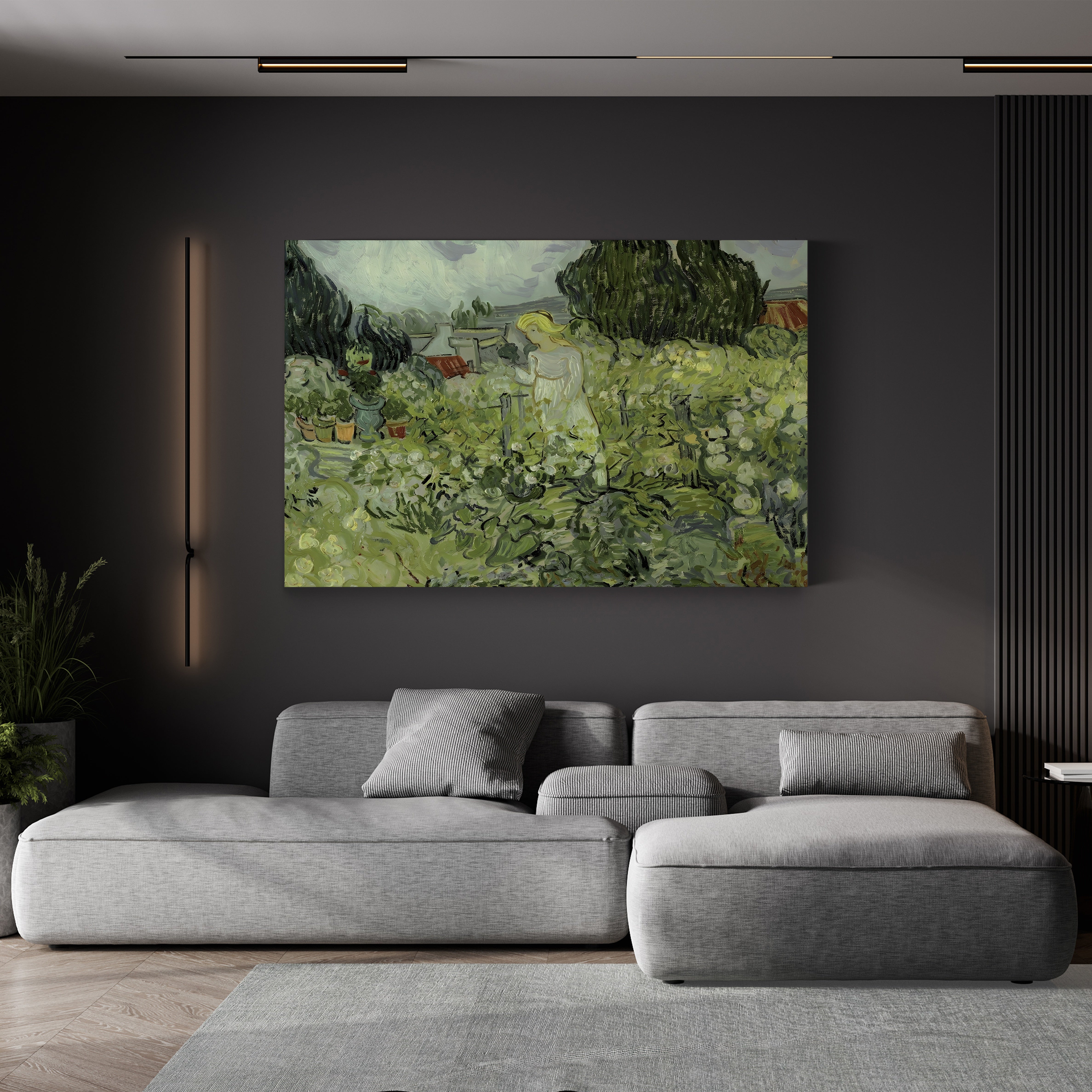 Mlle. Gachet dans son Jardin à Auvers-sur-Oise – Vincent van Gogh Wall Art | Post-Impressionist Garden Canvas Print