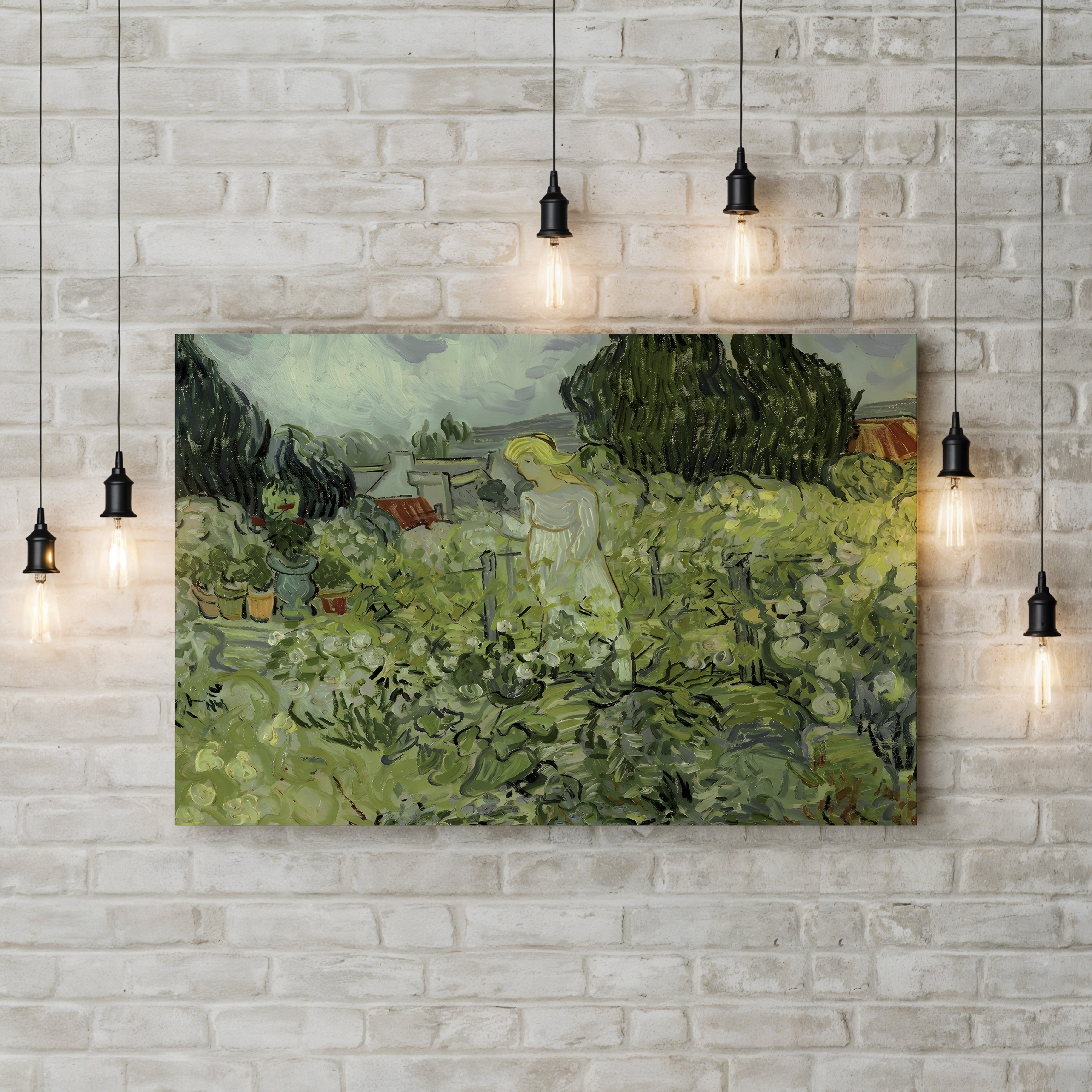 Mlle. Gachet dans son Jardin à Auvers-sur-Oise – Vincent van Gogh Wall Art | Post-Impressionist Garden Canvas Print