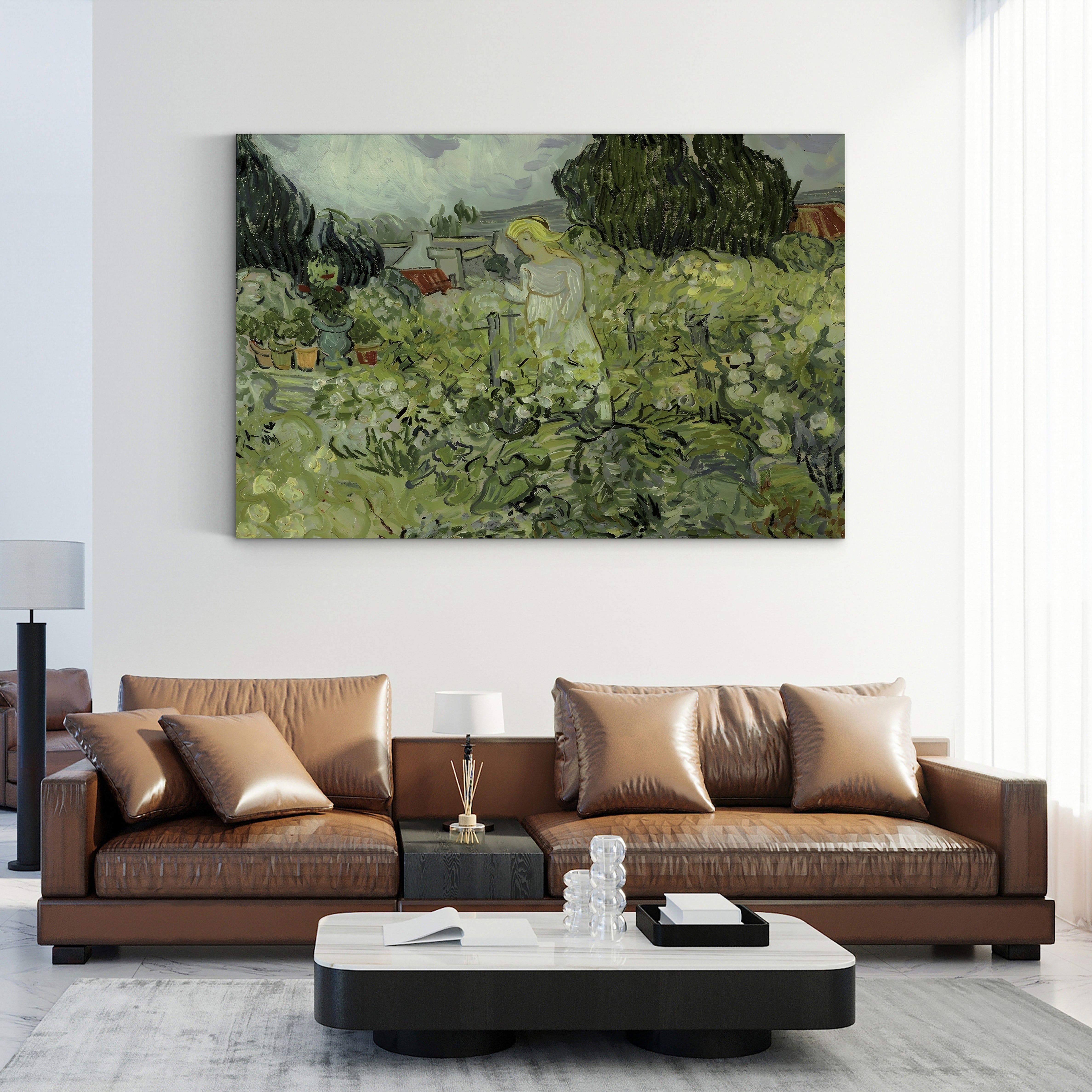 Mlle. Gachet dans son Jardin à Auvers-sur-Oise – Vincent van Gogh Wall Art | Post-Impressionist Garden Canvas Print