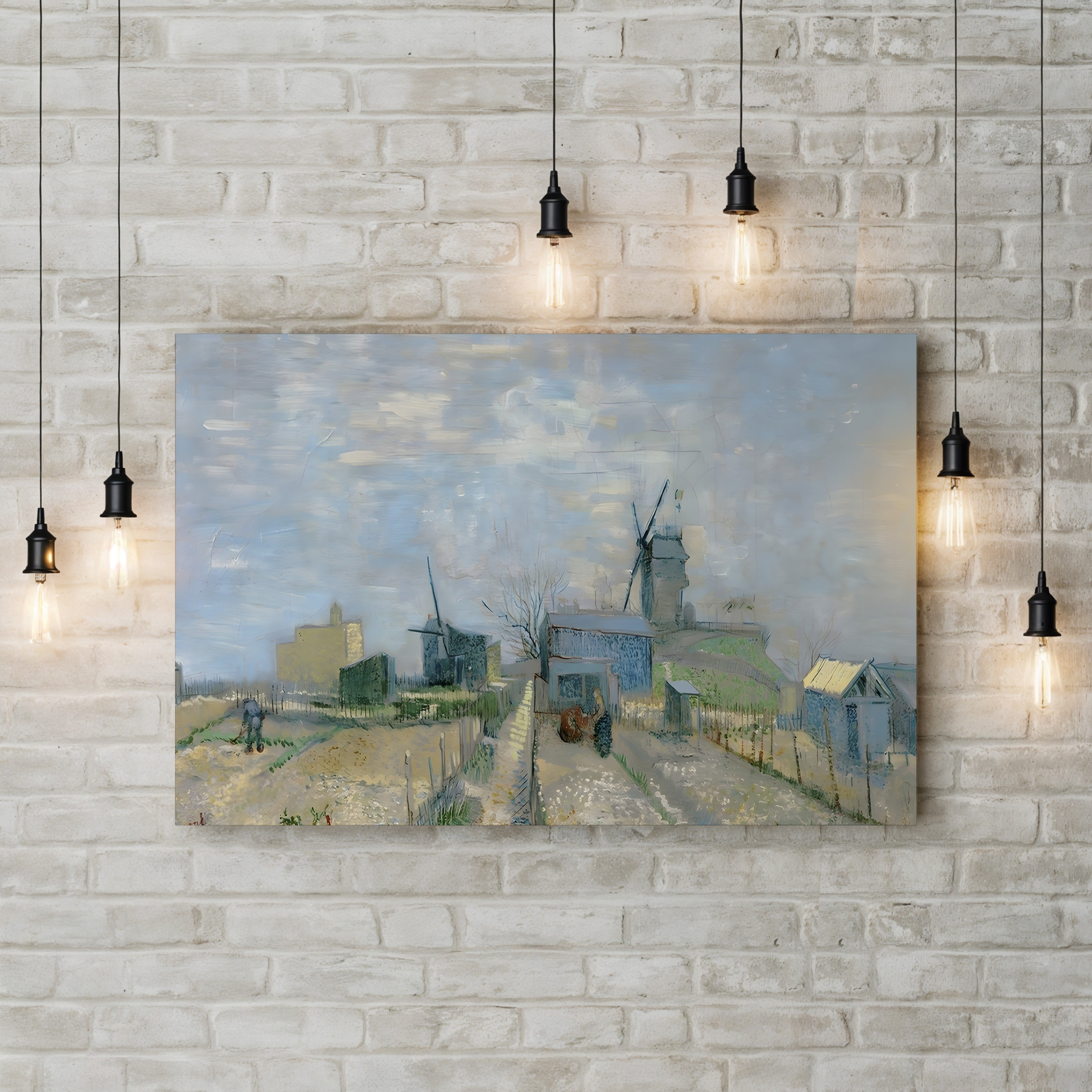 Montmartre: Mills and Vegetable Gardens, 1887 – Vincent van Gogh Wall Art | Post-Impressionist Paris Canvas Print