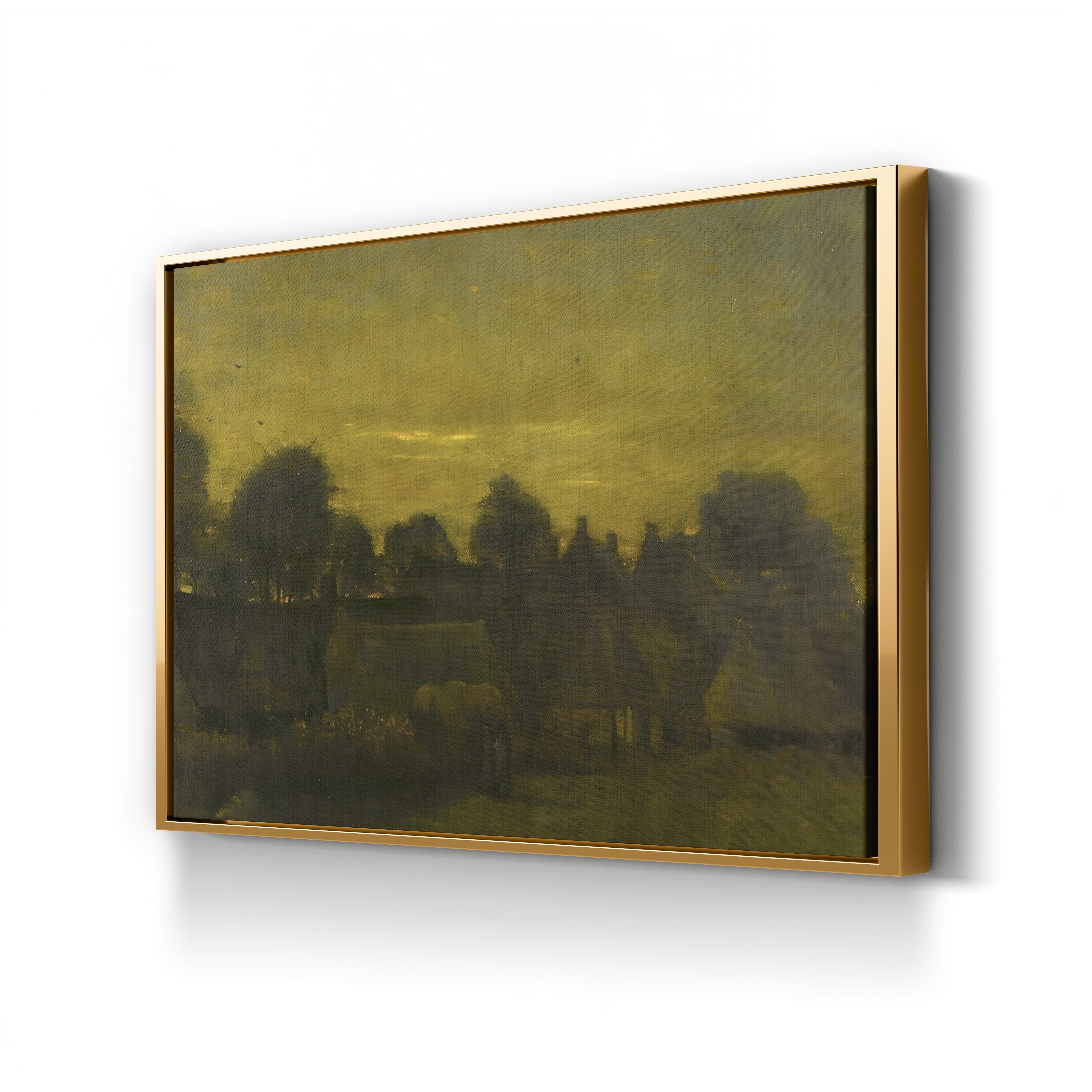 Peasant Village at Dusk, 1884 – Vincent van Gogh Wall Art | Dutch Realist Canvas Print