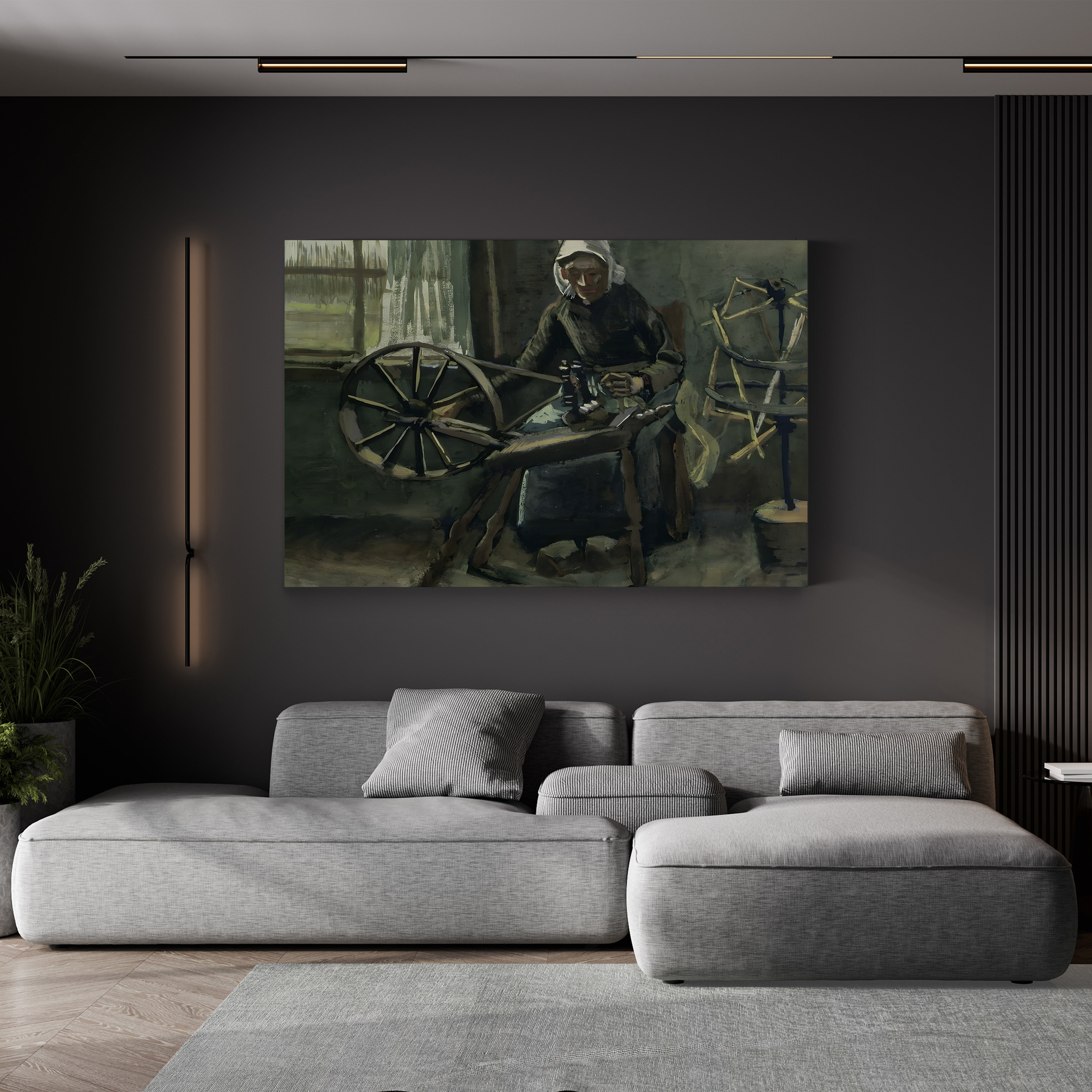 Peasant Woman Winding Bobbins, 1884 – Vincent van Gogh Wall Art | Early Dutch Interior Canvas Print
