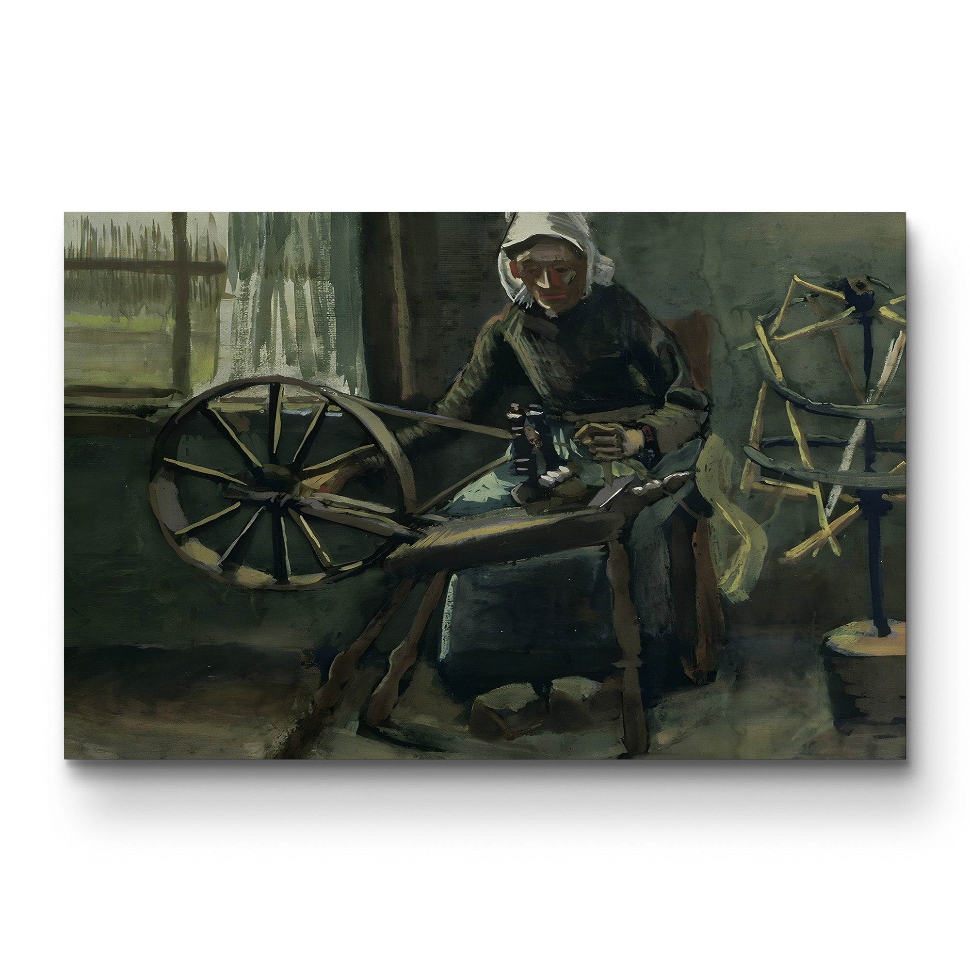 Peasant Woman Winding Bobbins, 1884 – Vincent van Gogh Wall Art | Early Dutch Interior Canvas Print