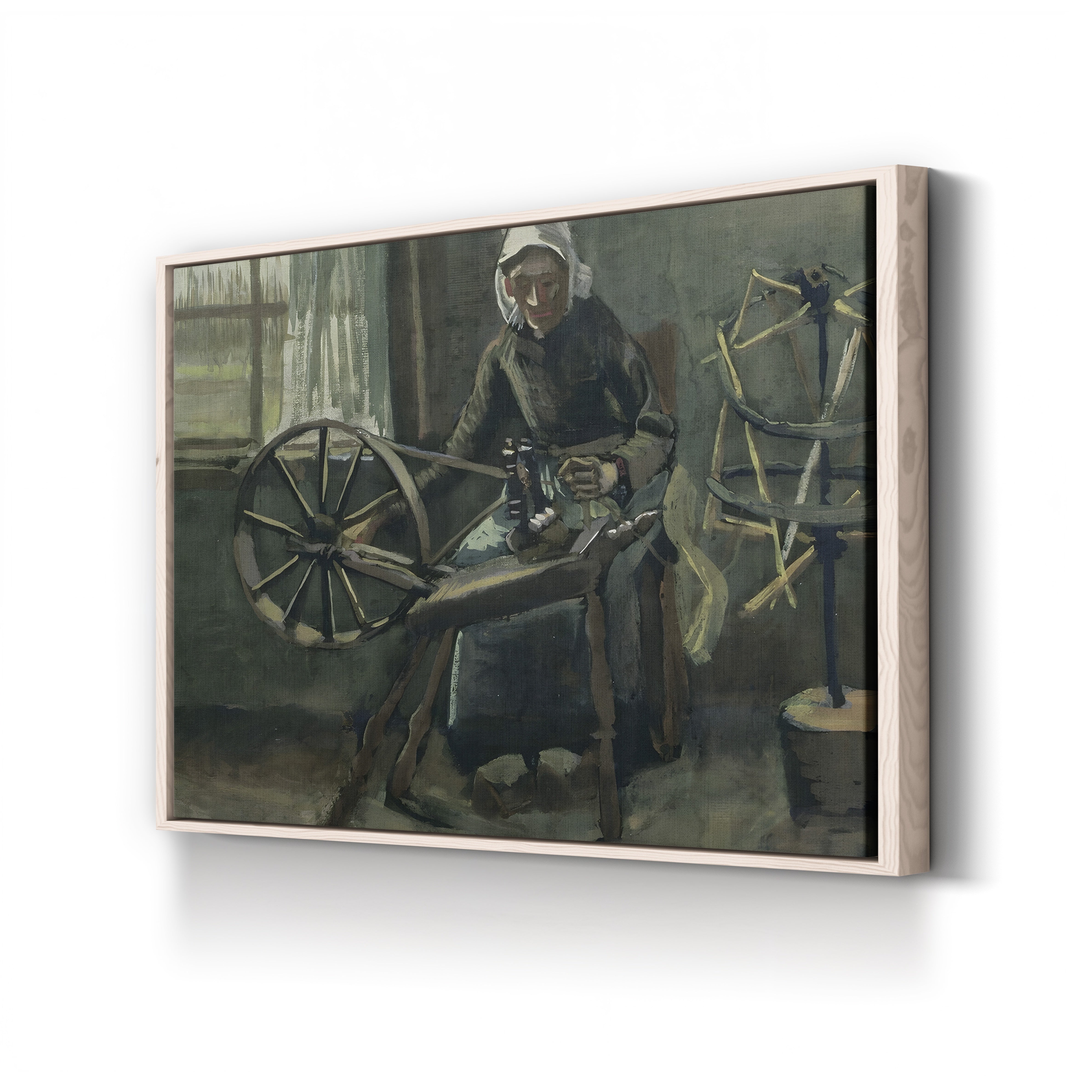 Peasant Woman Winding Bobbins, 1884 – Vincent van Gogh Wall Art | Early Dutch Interior Canvas Print