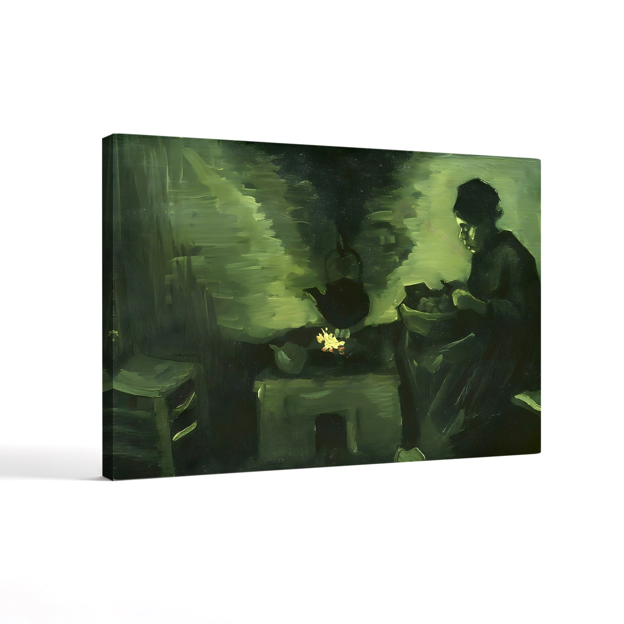 Peasant Woman by the Hearth, c.1885 – Vincent van Gogh Wall Art | Early Dutch Interior Canvas Print