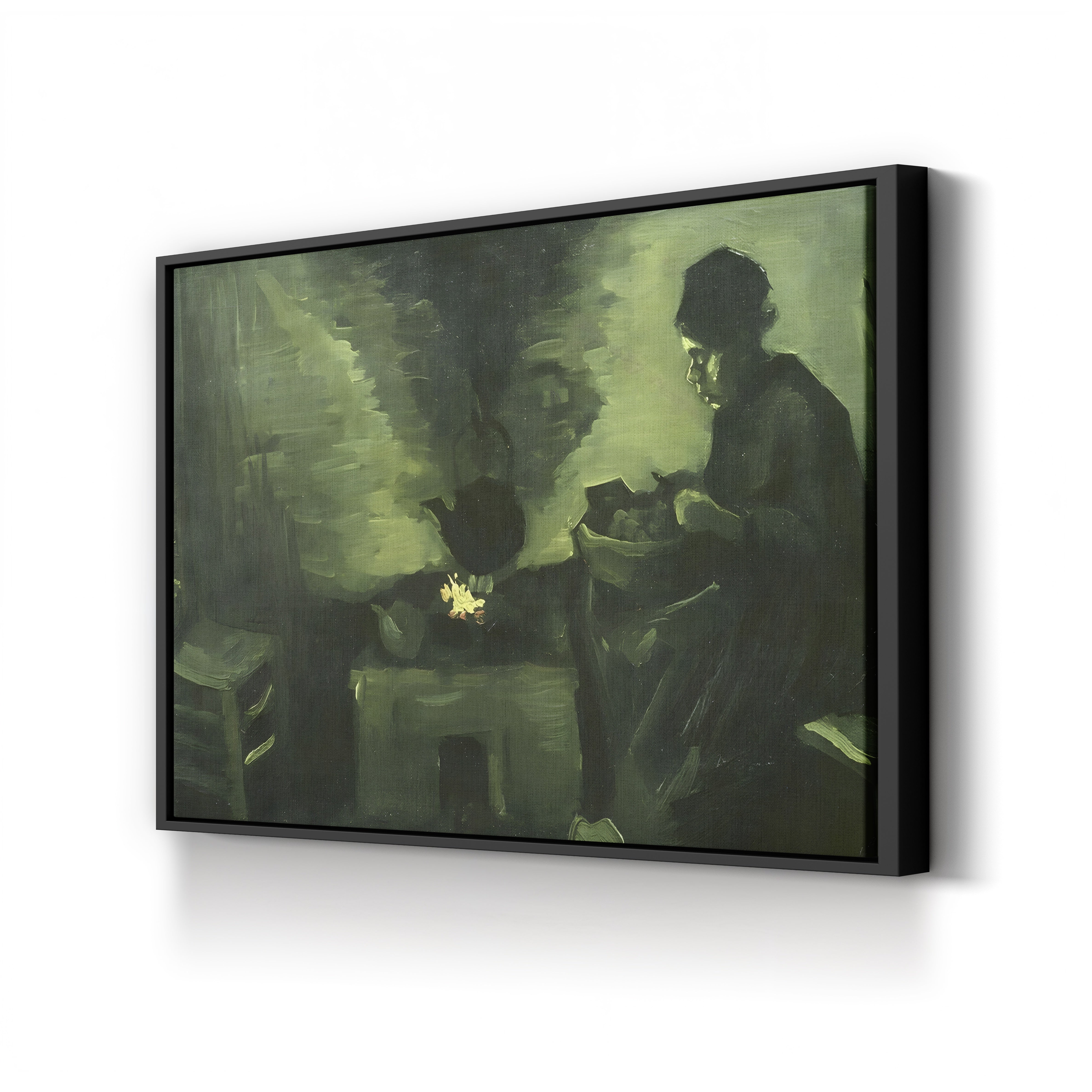 Peasant Woman by the Hearth, c.1885 – Vincent van Gogh Wall Art | Early Dutch Interior Canvas Print