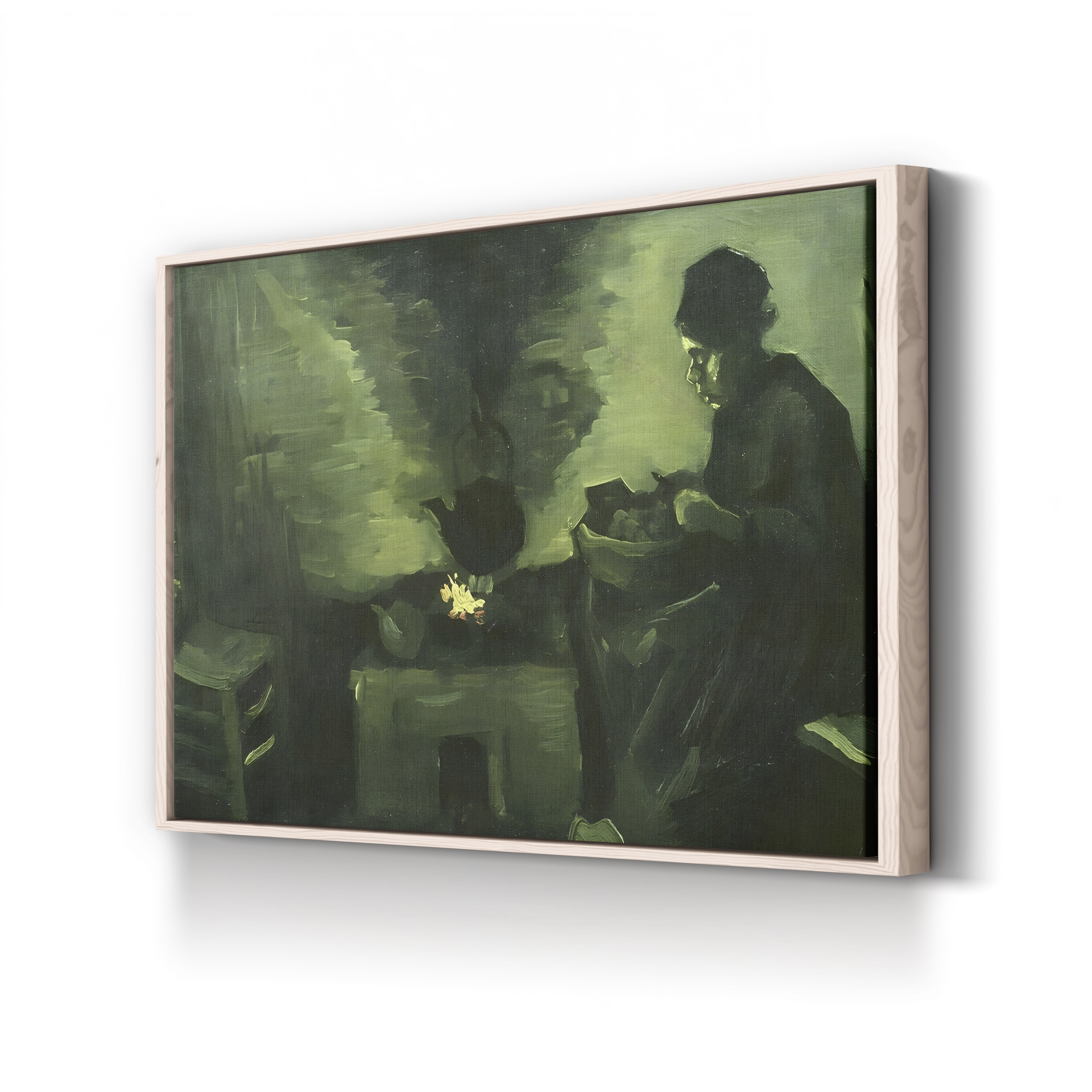 Peasant Woman by the Hearth, c.1885 – Vincent van Gogh Wall Art | Early Dutch Interior Canvas Print