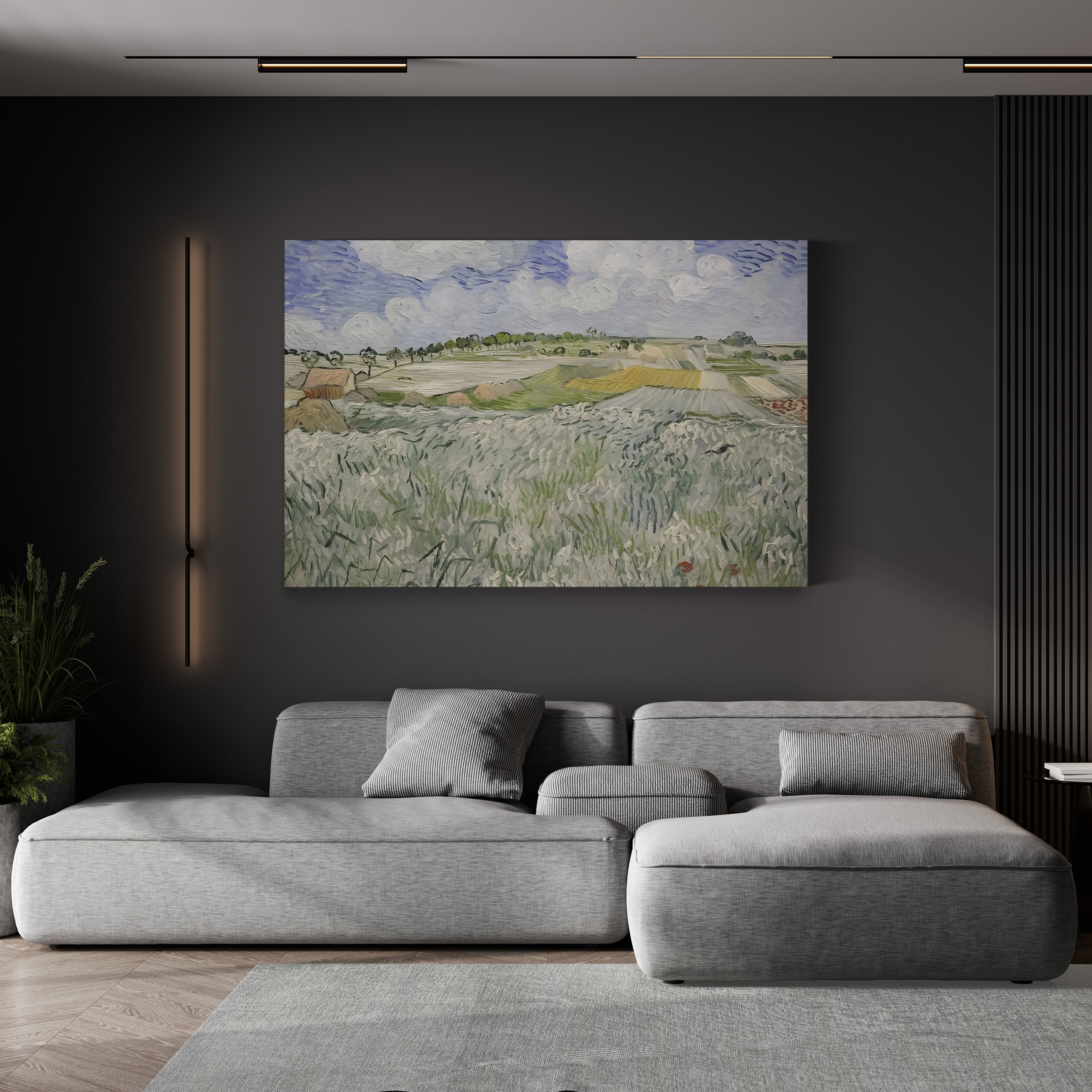 Plain Near Auvers, 1890 – Vincent van Gogh Wall Art | Post-Impressionist Landscape Canvas Print