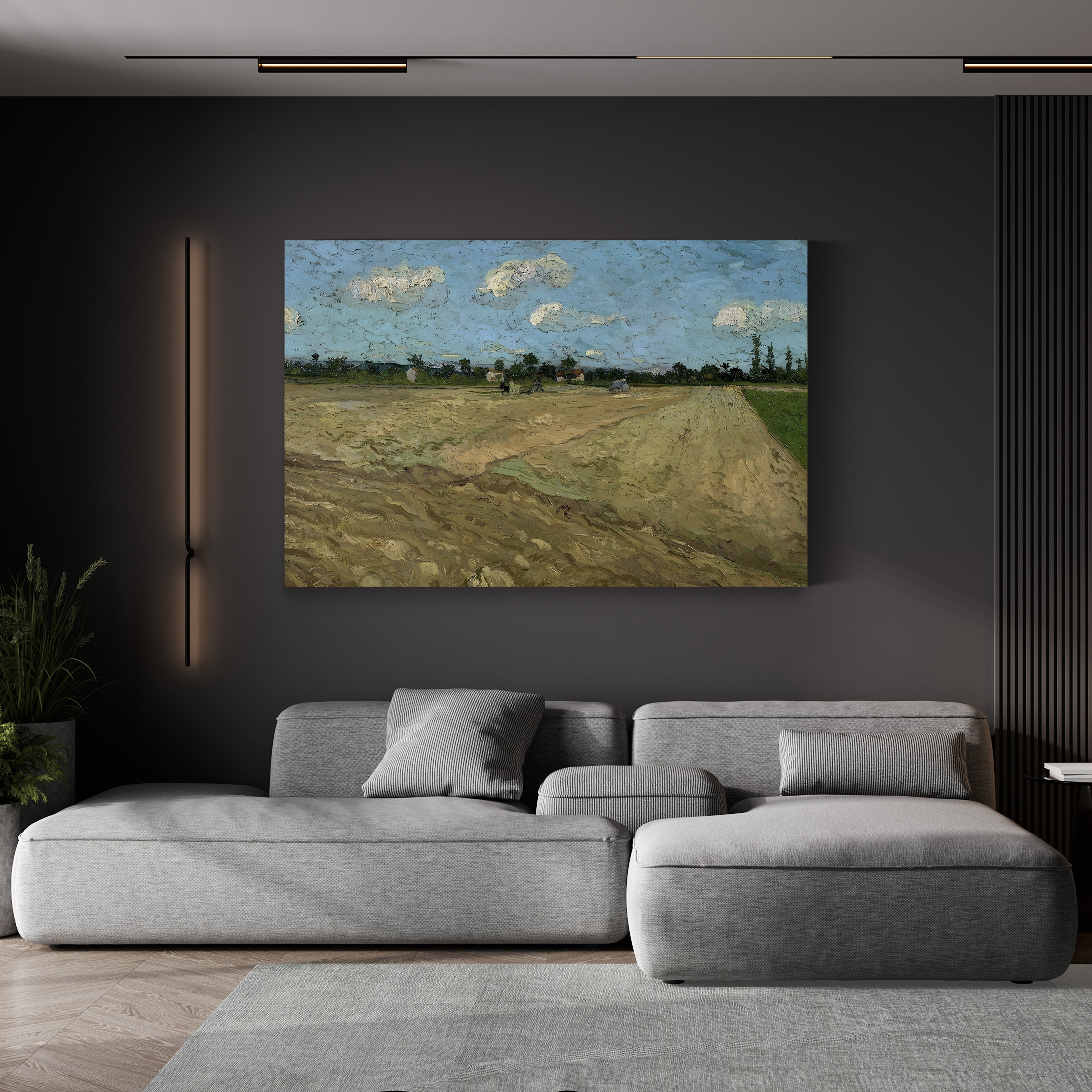 Plowed Fields at Arles, 1888 – Vincent van Gogh Wall Art | Provençal Landscape Canvas Print