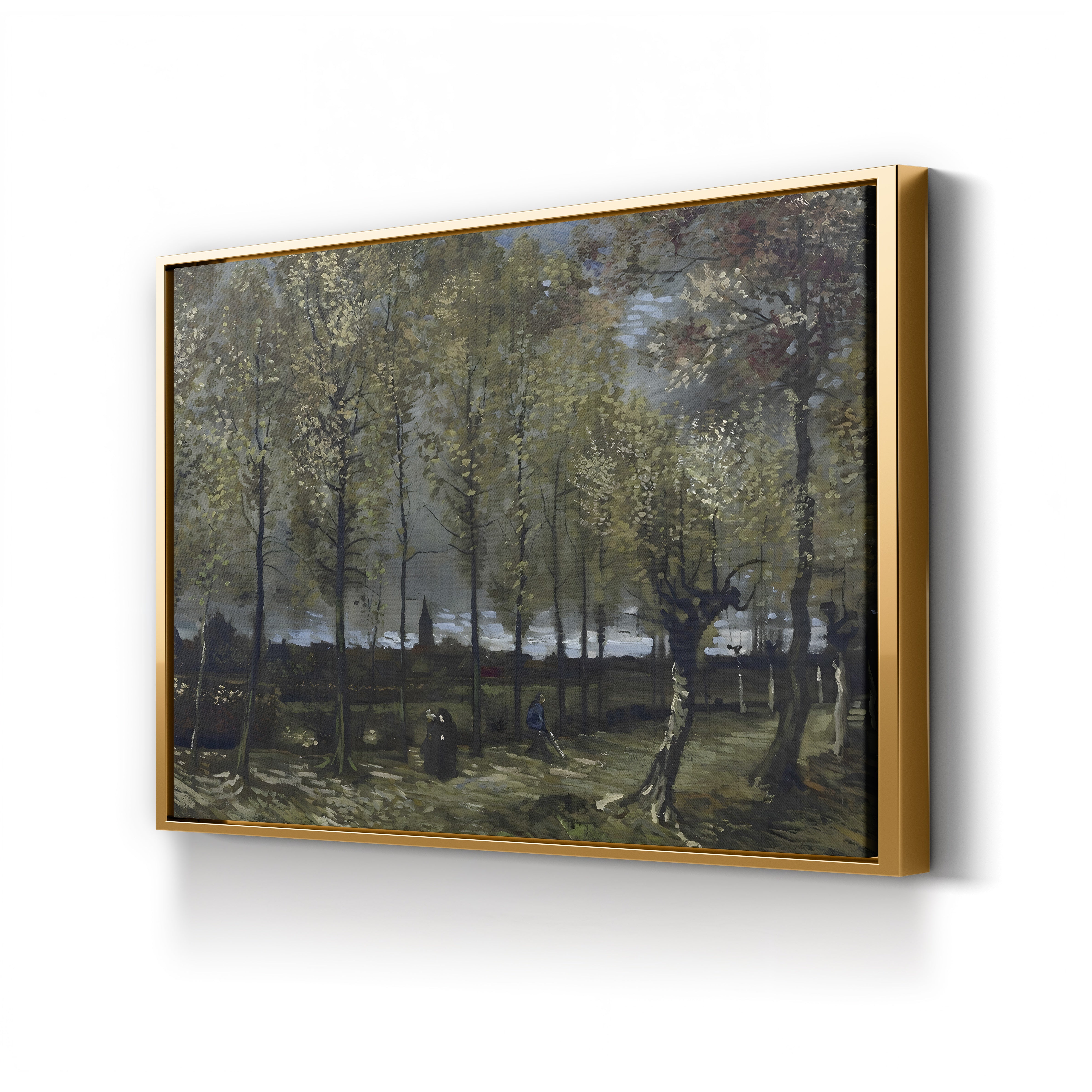 Poplars near Nuenen by Vincent van Gogh canvas print in gold frame