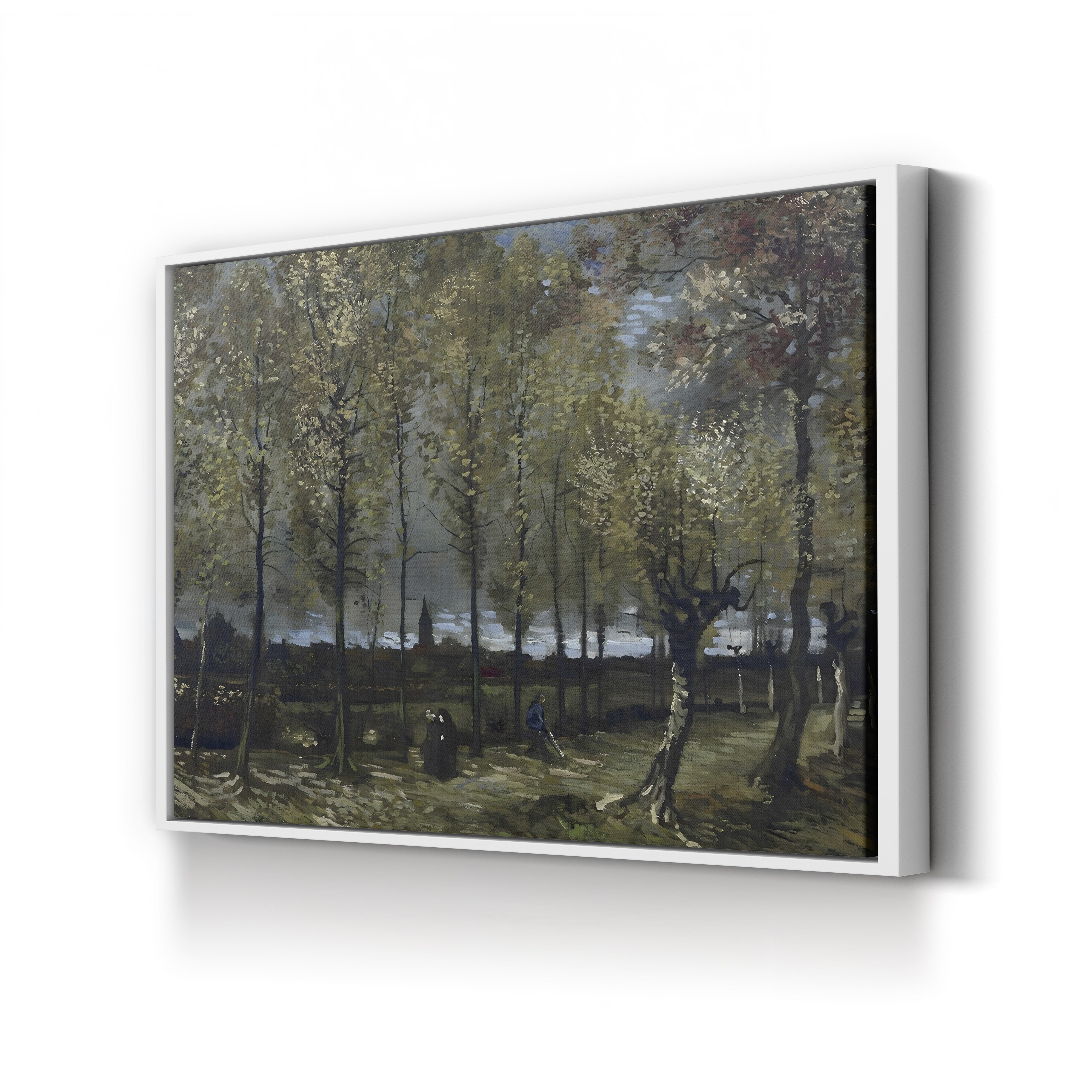 Poplars near Nuenen by Vincent van Gogh canvas print in white frame