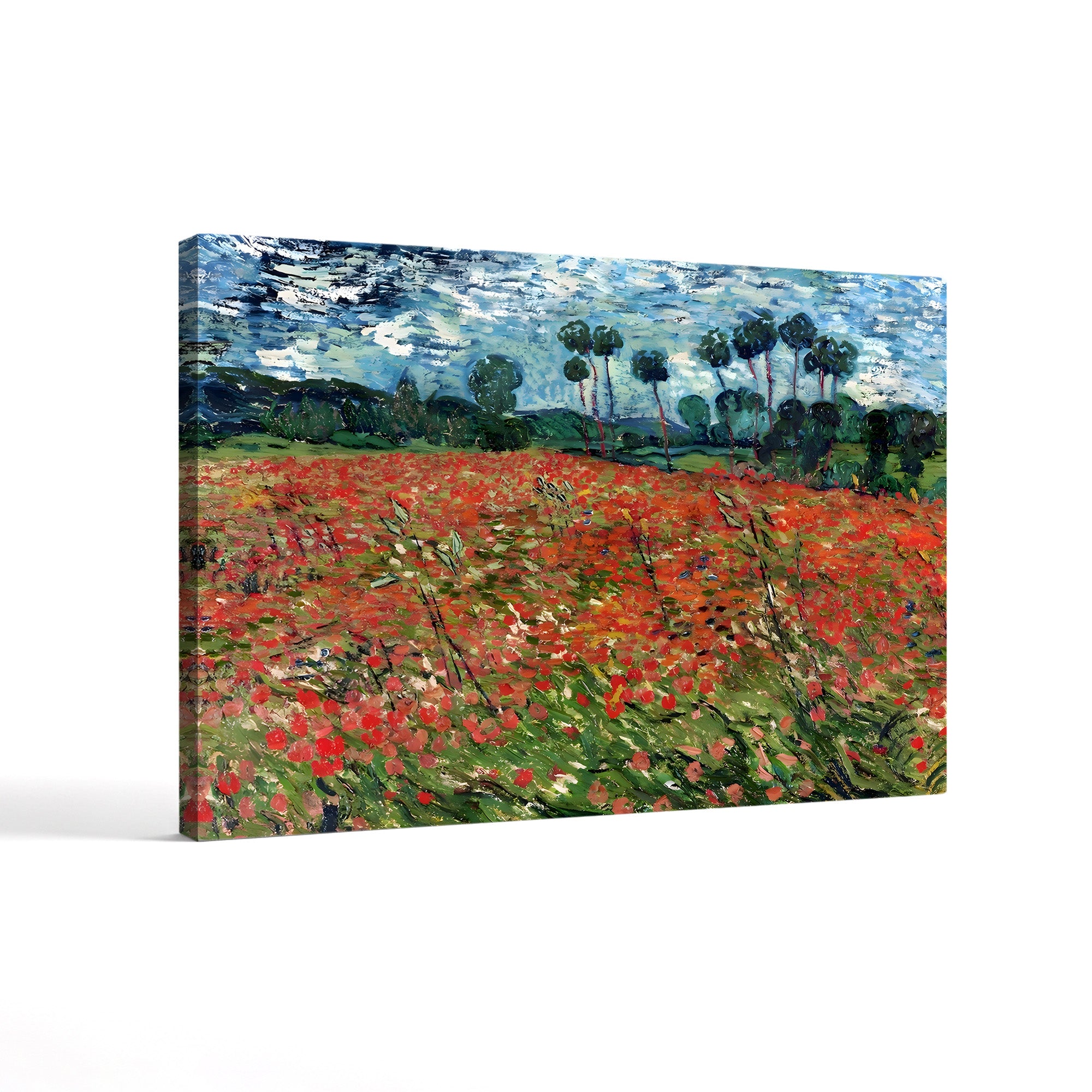 Poppy Field by Vincent van Gogh gallery-wrapped canvas print, angled view
