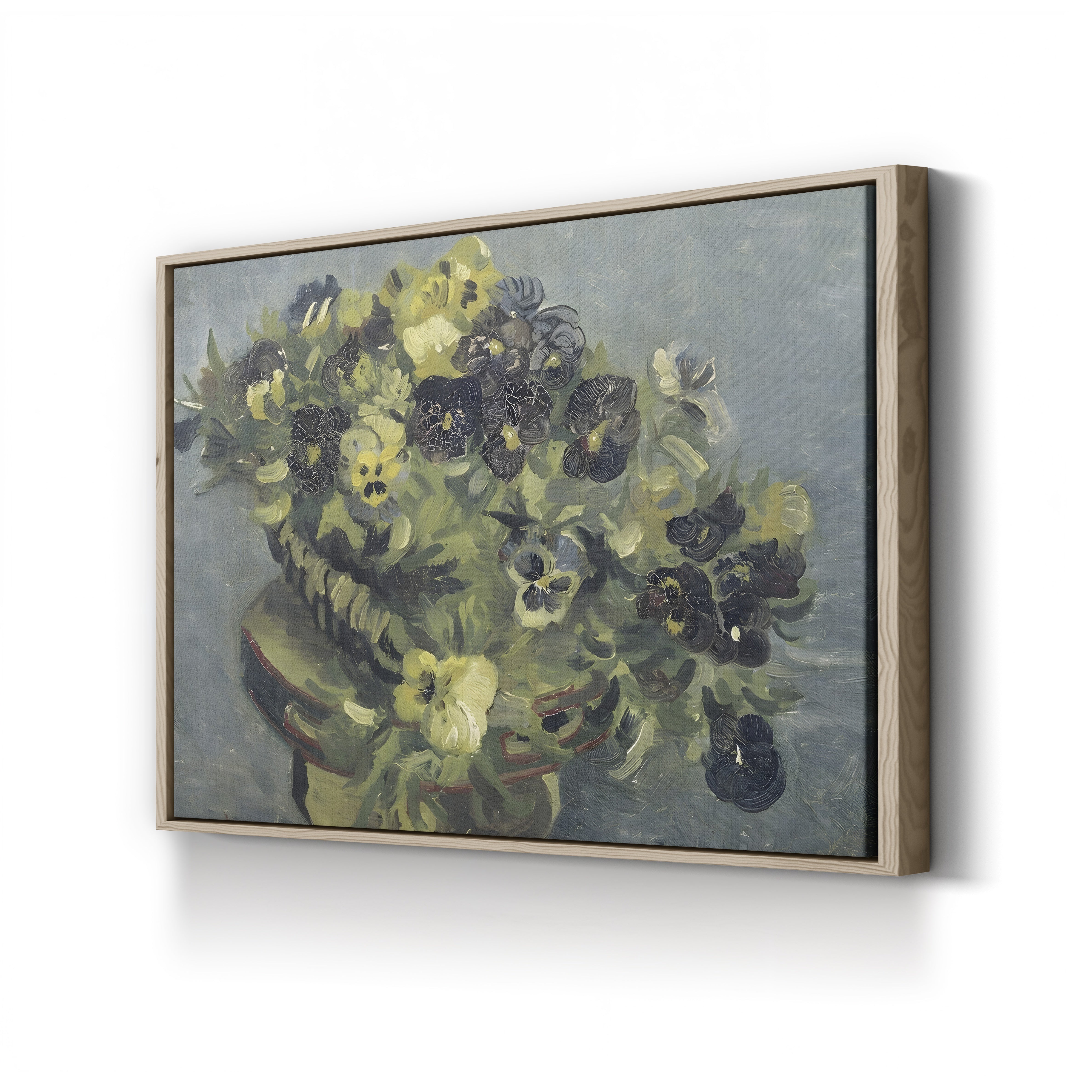Pot de Pensées sur une Petite Table (Basket of Pansies), 1887 – Vincent van Gogh Wall Art | Post-Impressionist Floral Canvas Print