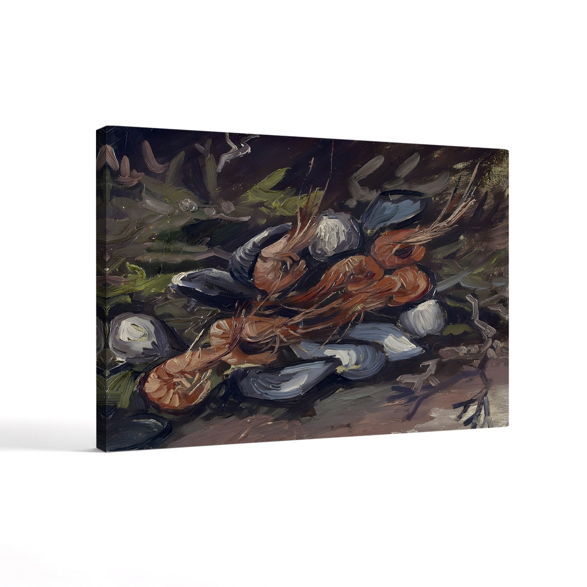 Prawns and Mussels (Crevettes et Moules) by Vincent van Gogh canvas print, angled view