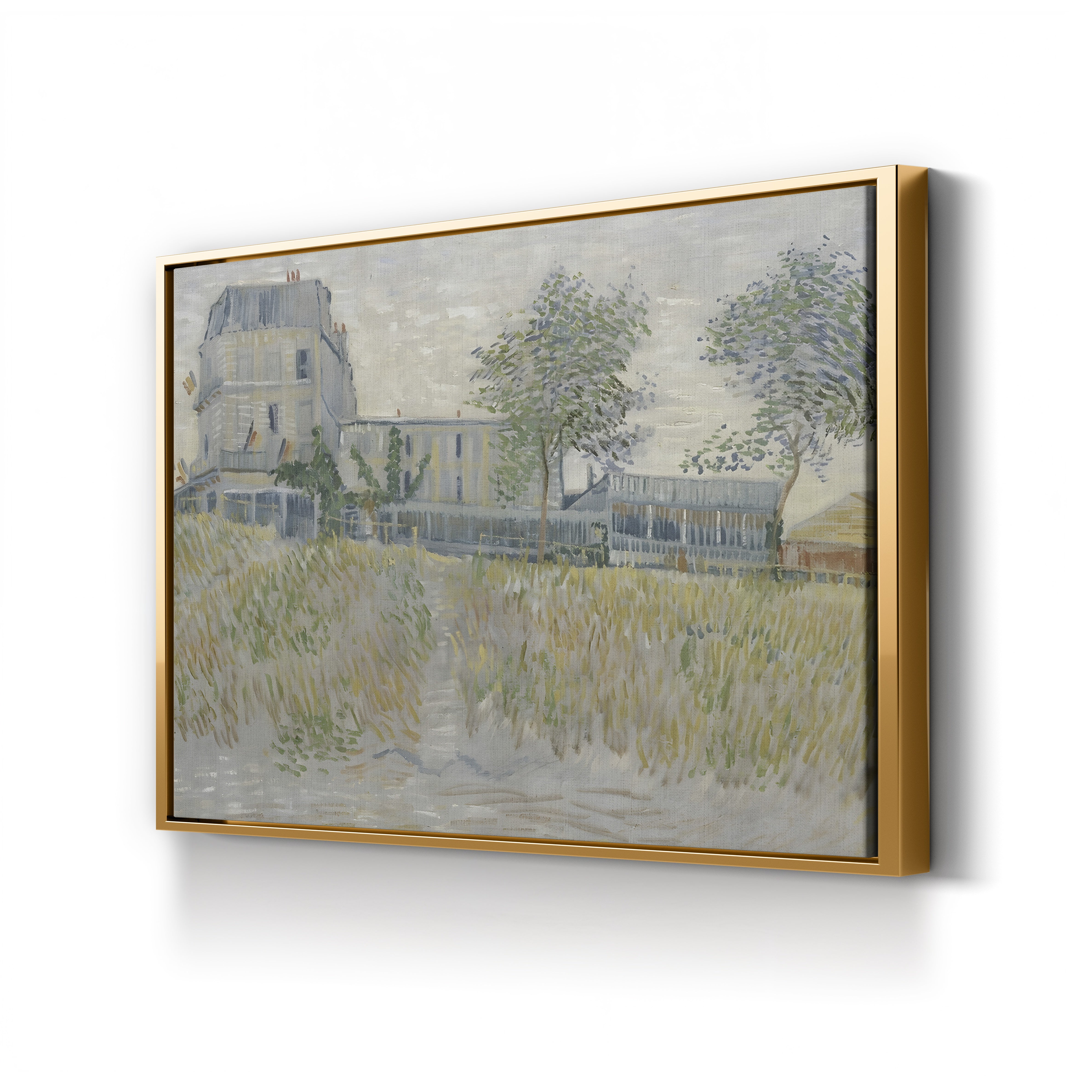 The Restaurant de la Sirène at Asnières by Vincent van Gogh canvas print in gold frame