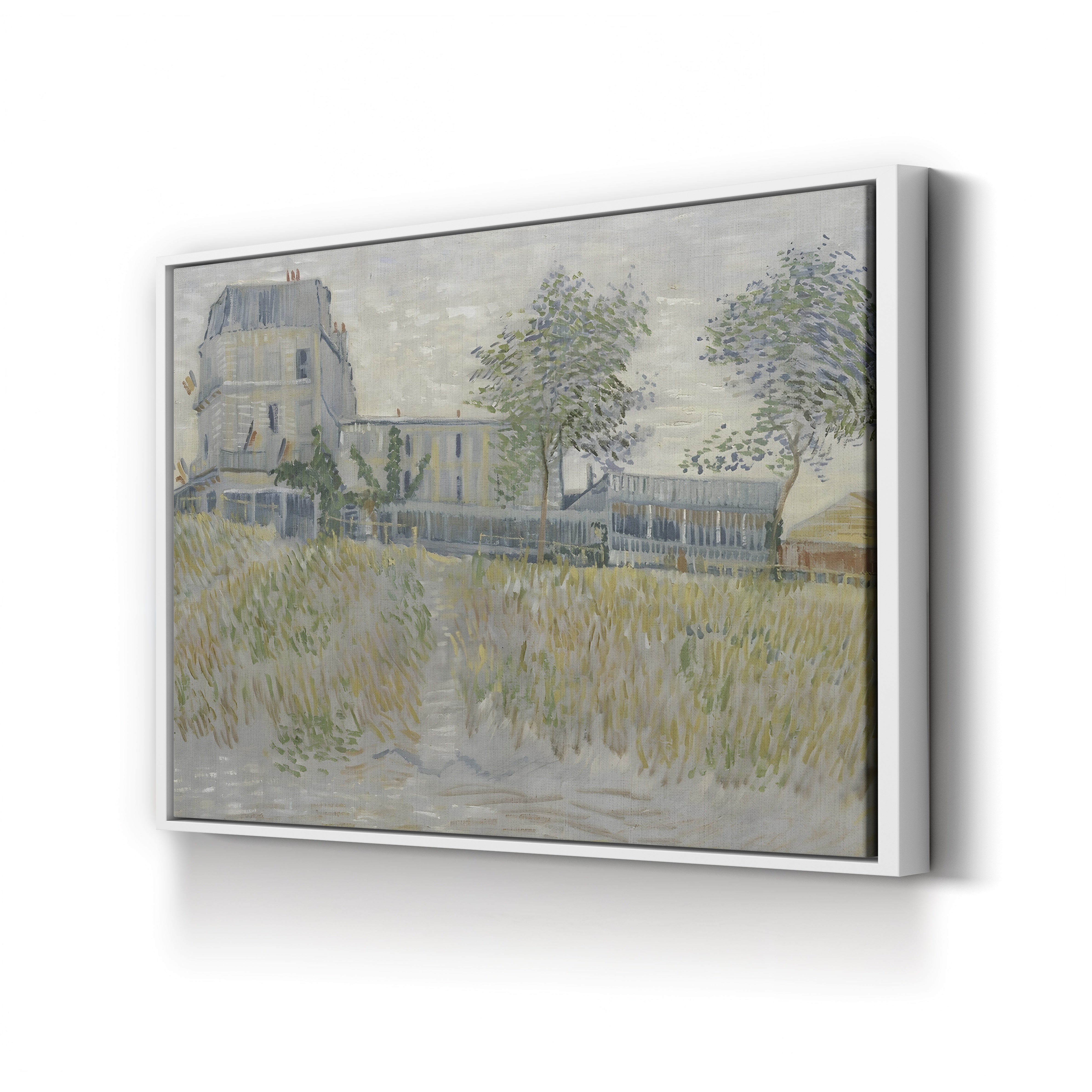 The Restaurant de la Sirène at Asnières by Vincent van Gogh canvas print in white frame