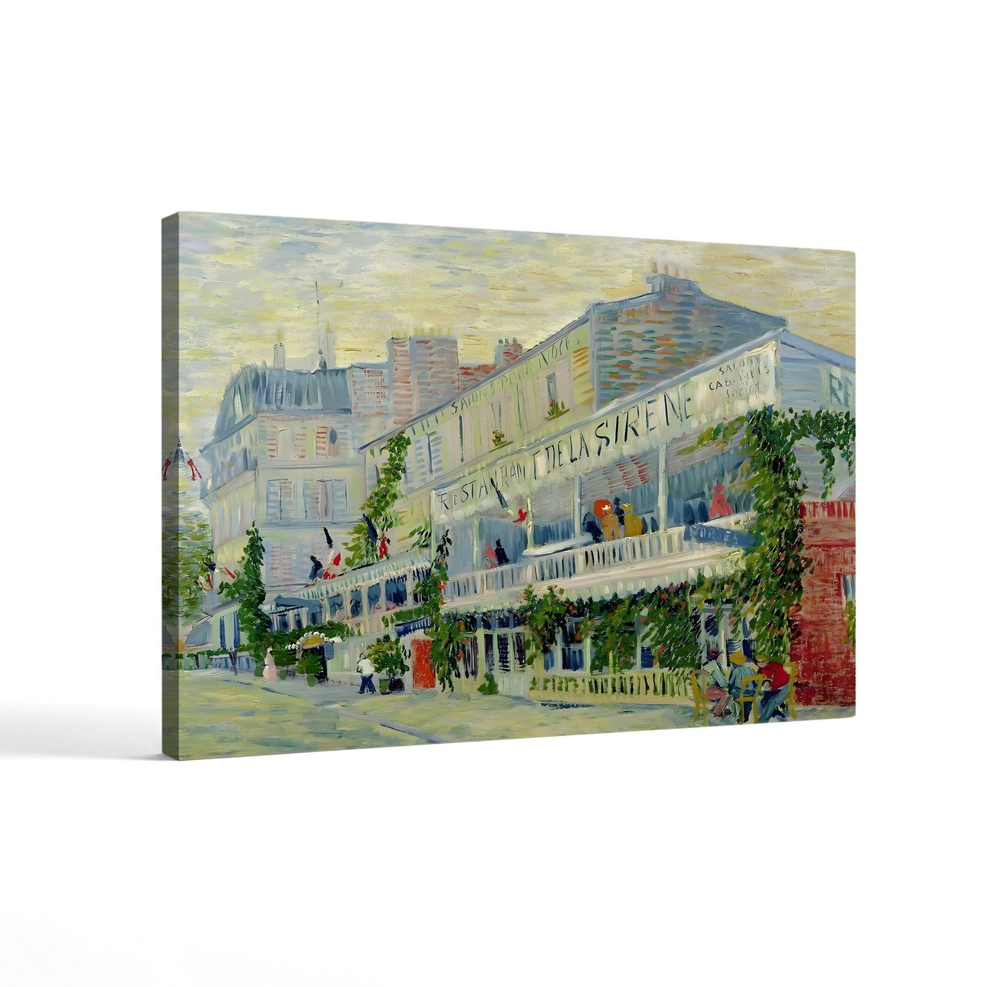 The Restaurant de la Sirène at Asnières, 1887 – Vincent van Gogh Wall Art | Post-Impressionist Cityscape Canvas Print