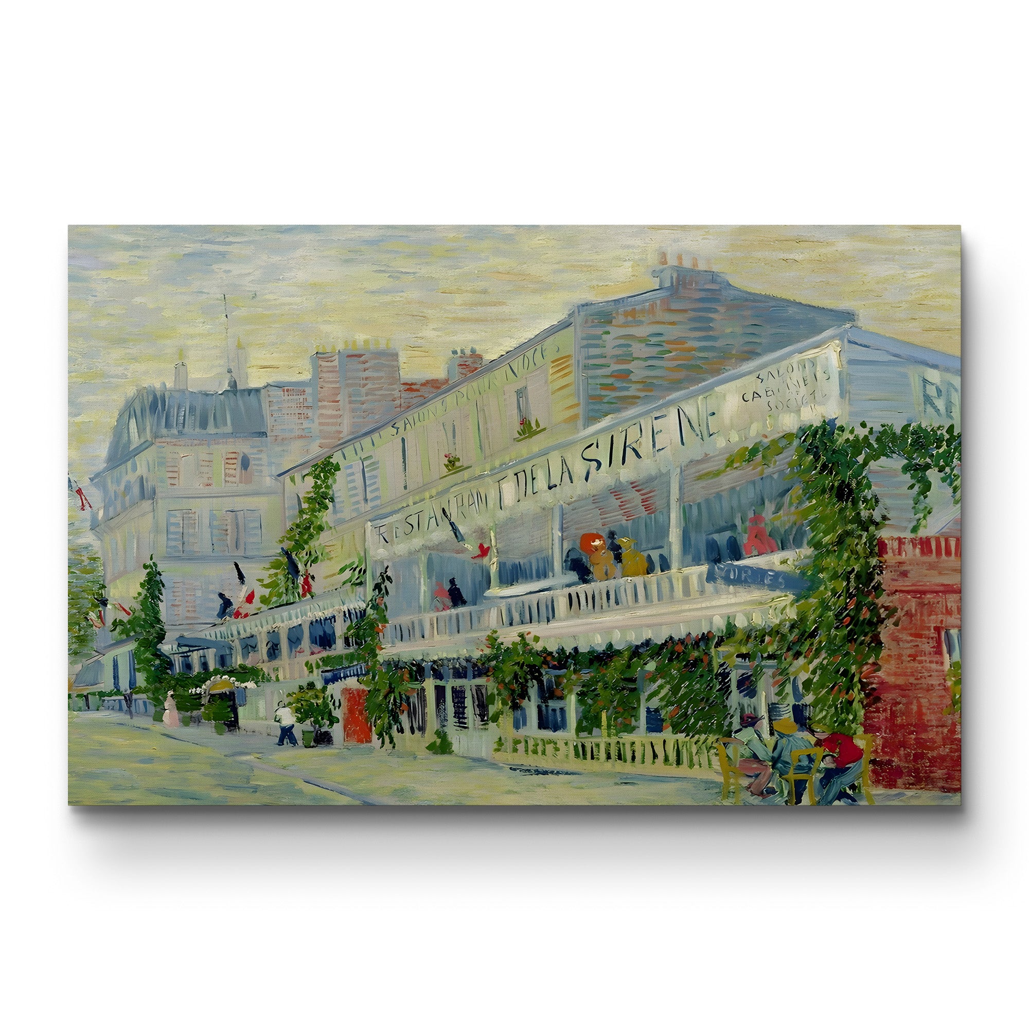 The Restaurant de la Sirène at Asnières, 1887 – Vincent van Gogh Wall Art | Post-Impressionist Cityscape Canvas Print