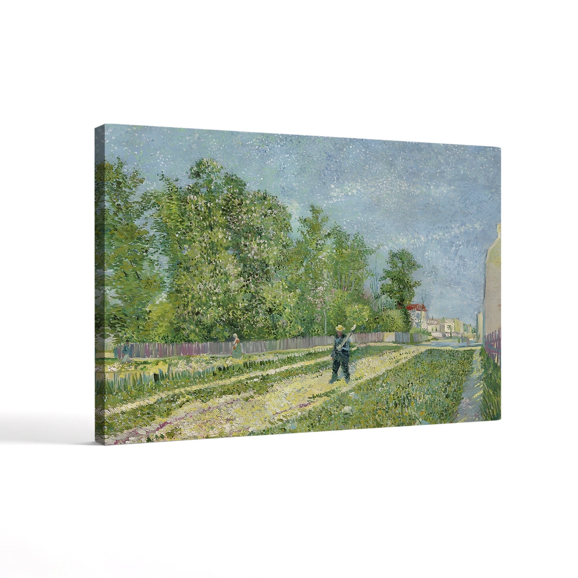 Road on the Edge of Paris, Farmer Carrying a Spade, 1887 – Vincent van Gogh Wall Art | Post-Impressionist Landscape Canvas Print