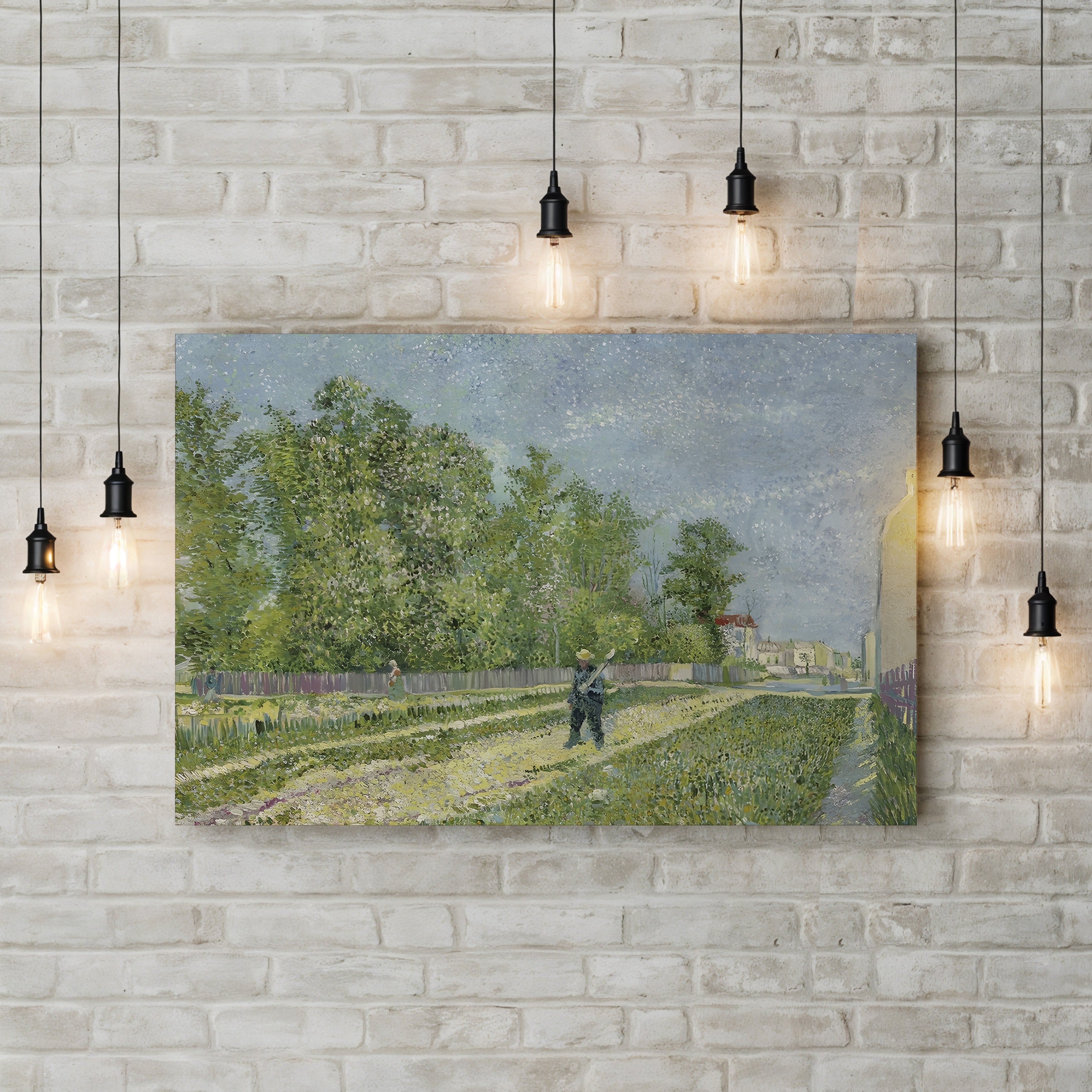 Road on the Edge of Paris, Farmer Carrying a Spade, 1887 – Vincent van Gogh Wall Art | Post-Impressionist Landscape Canvas Print