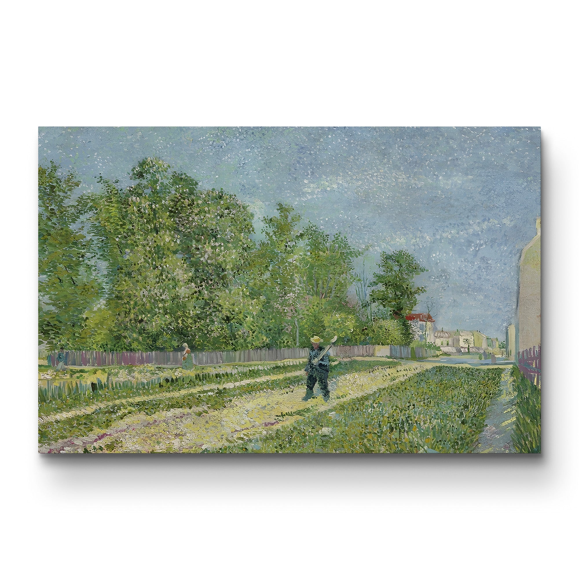 Road on the Edge of Paris, Farmer Carrying a Spade, 1887 – Vincent van Gogh Wall Art | Post-Impressionist Landscape Canvas Print