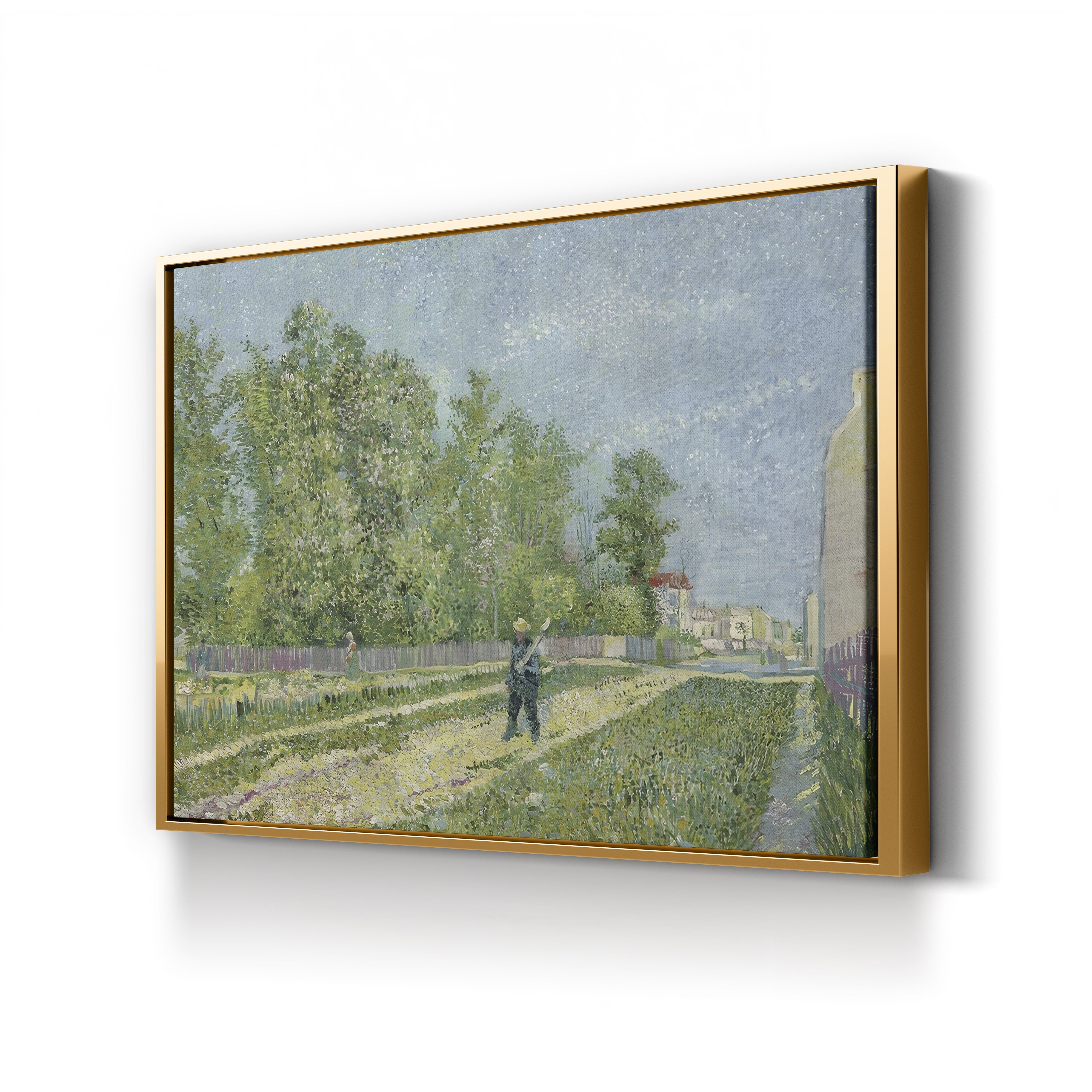 Road on the Edge of Paris, Farmer Carrying a Spade, 1887 – Vincent van Gogh Wall Art | Post-Impressionist Landscape Canvas Print