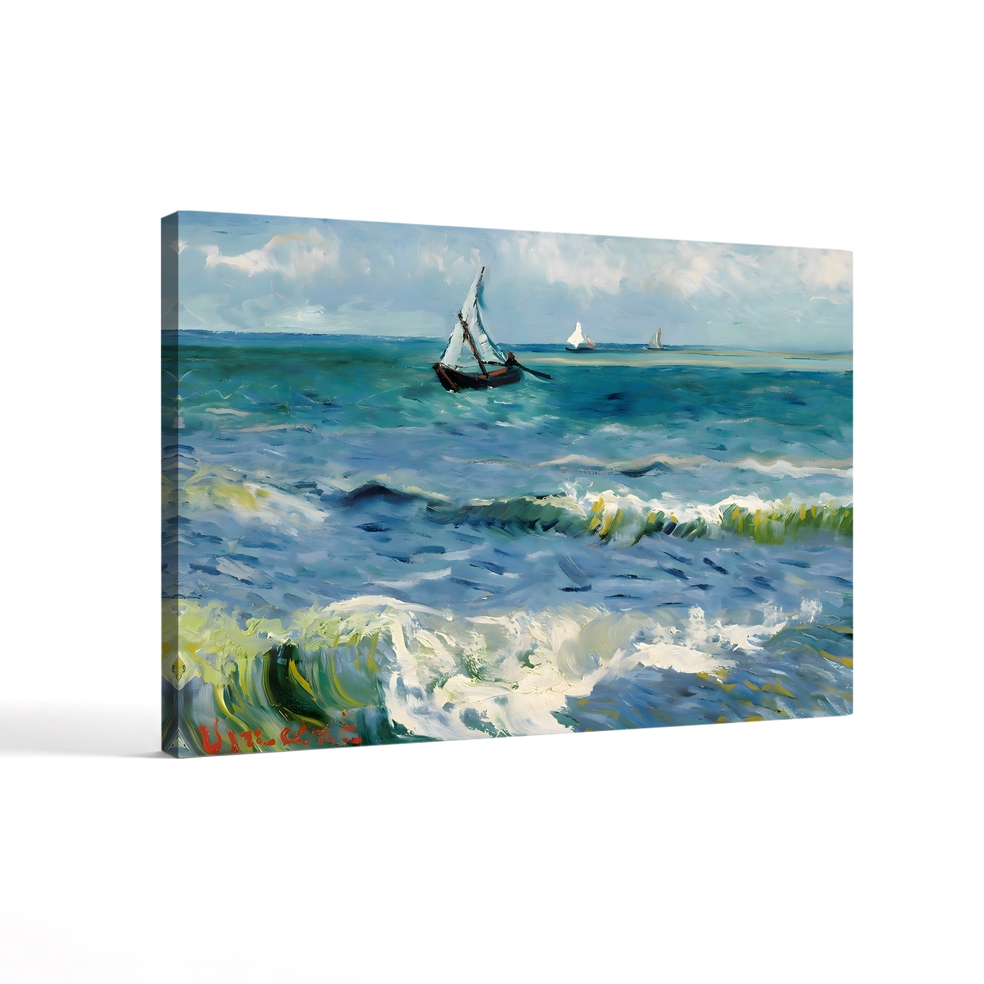 Seascape Near Les Saintes-Maries-de-la-Mer – Vincent van Gogh Wall Art | Post-Impressionist Seascape Canvas Print