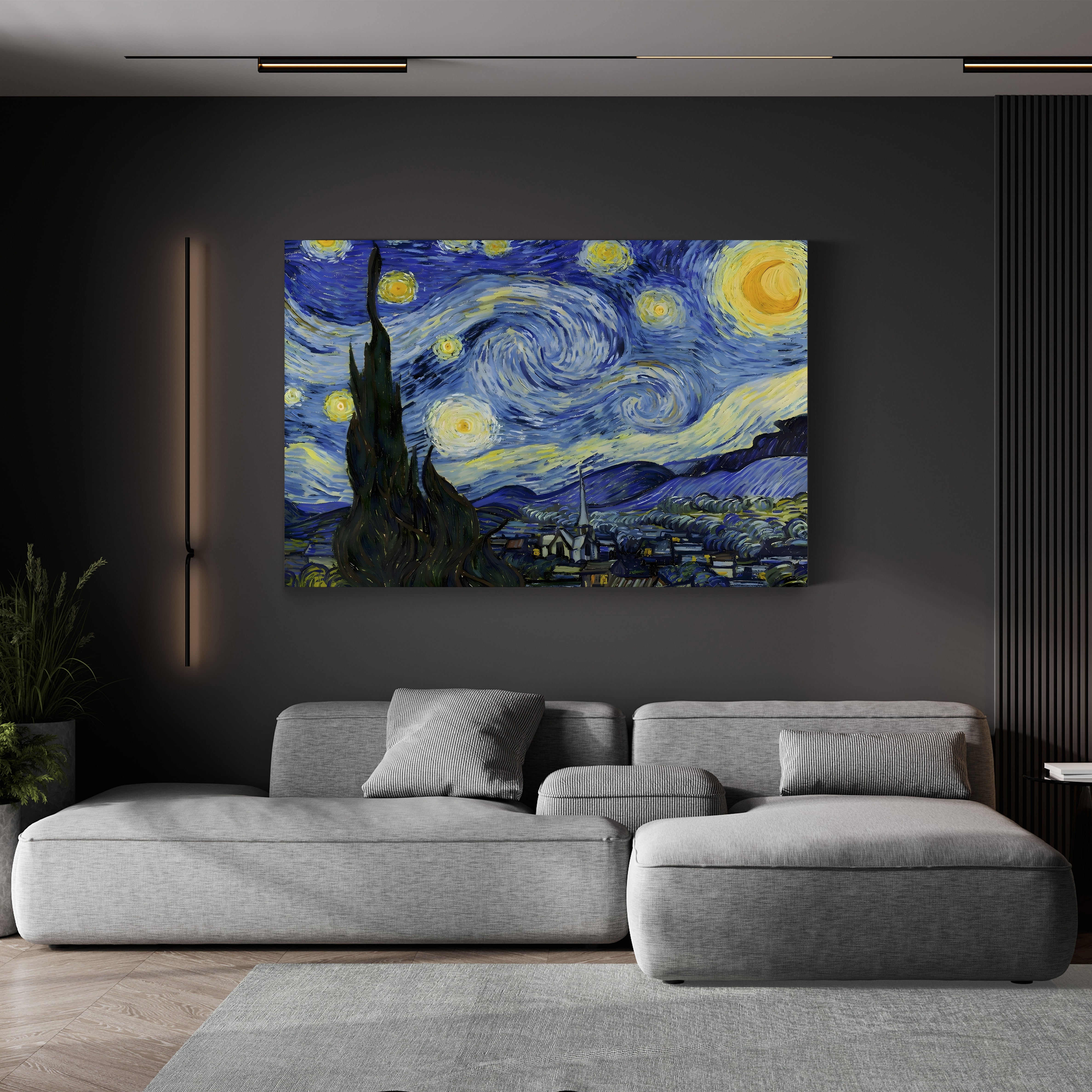 The Starry Night, 1889 – Vincent van Gogh Wall Art | Post-Impressionist Nocturne Canvas Print