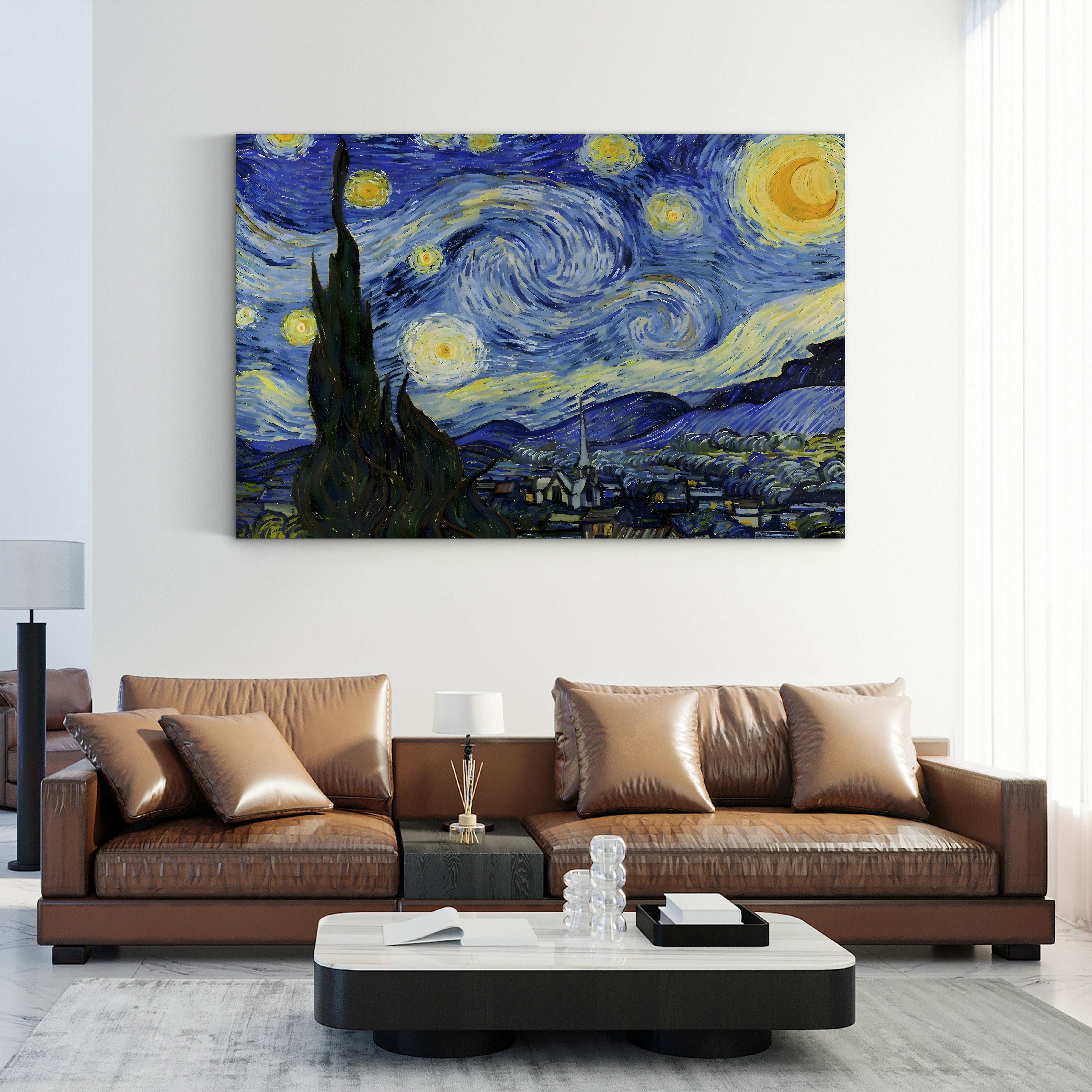 The Starry Night, 1889 – Vincent van Gogh Wall Art | Post-Impressionist Nocturne Canvas Print
