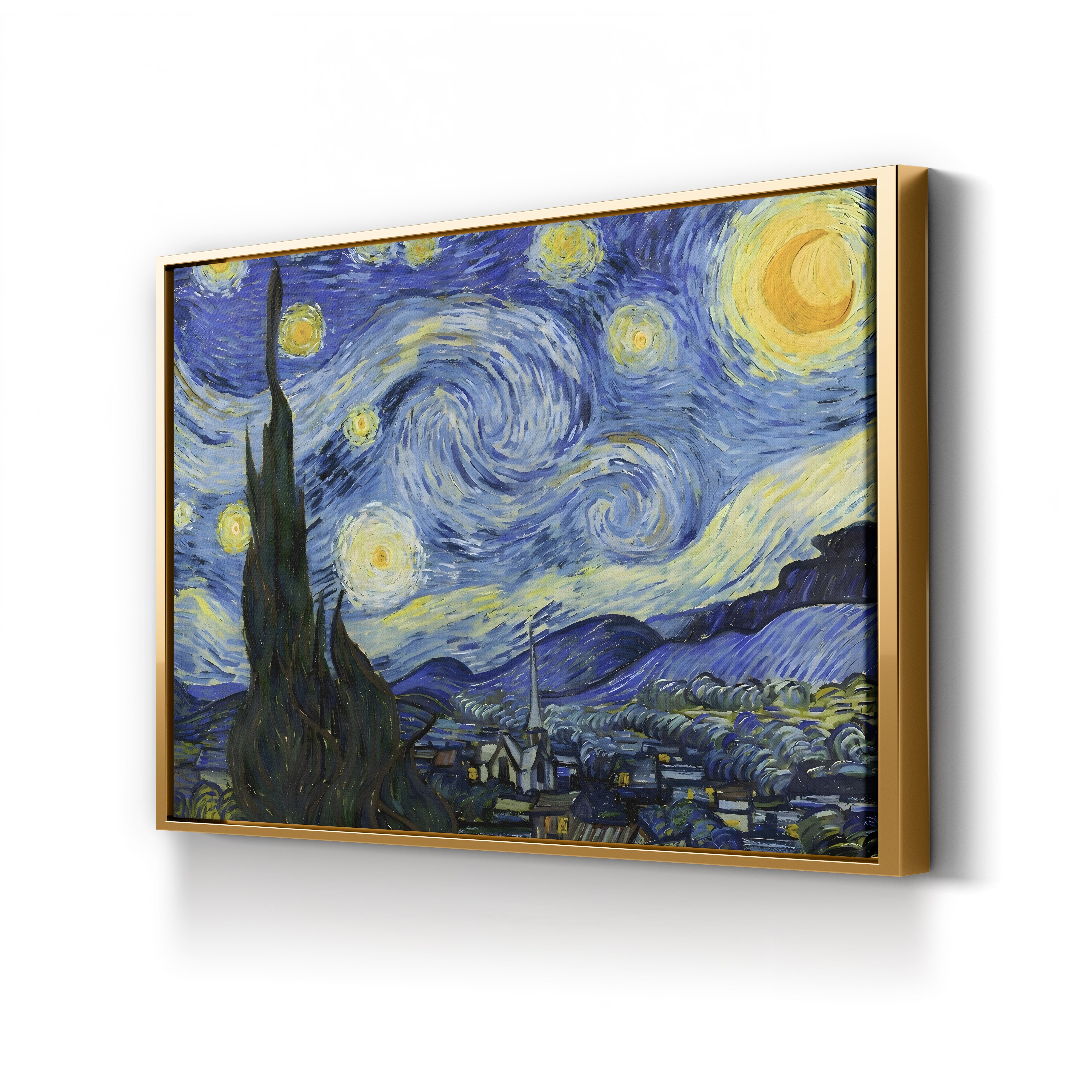 The Starry Night, 1889 – Vincent van Gogh Wall Art | Post-Impressionist Nocturne Canvas Print