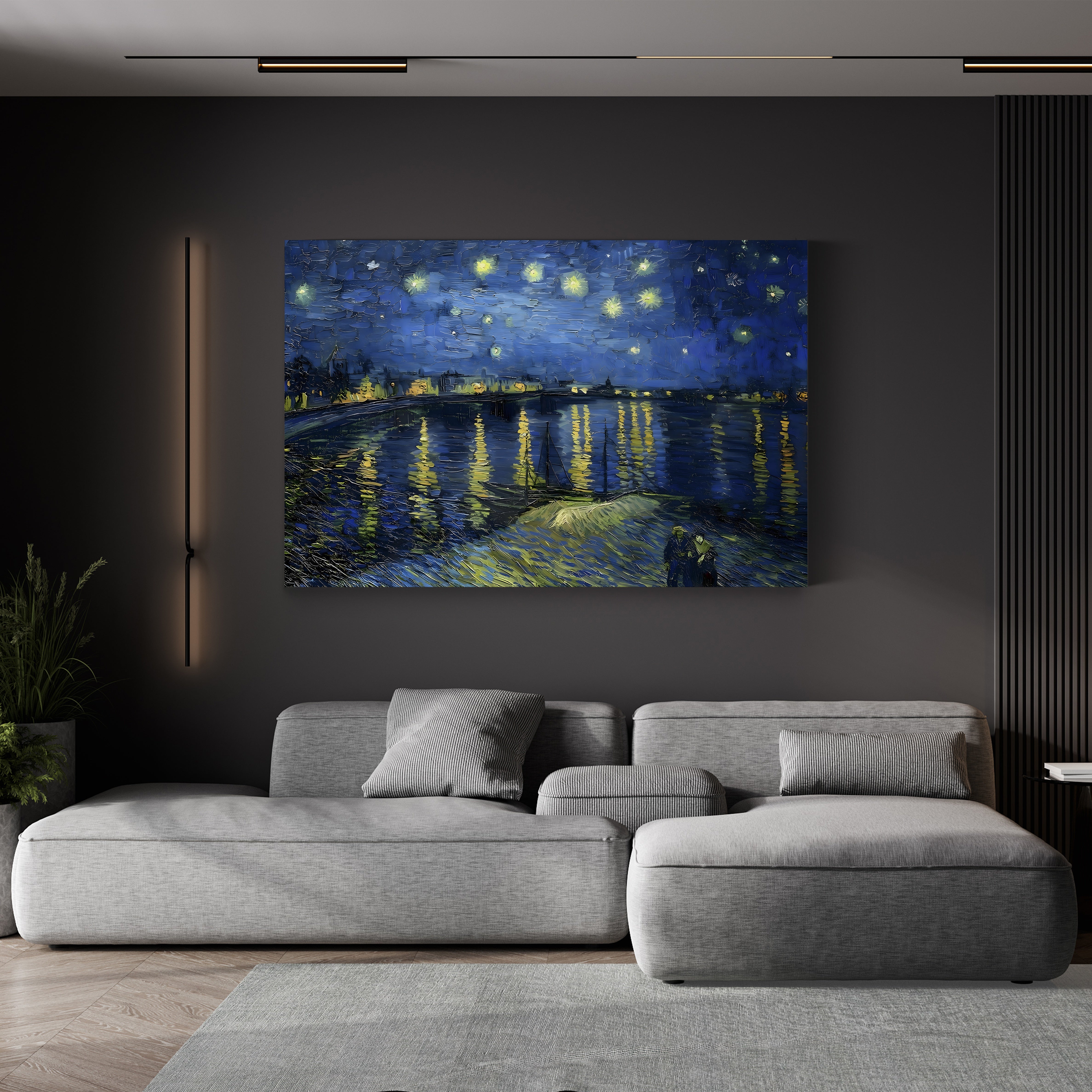 Starry Night over the Rhône, 1888 – Vincent van Gogh Wall Art | Post-Impressionist Nocturne Canvas Print
