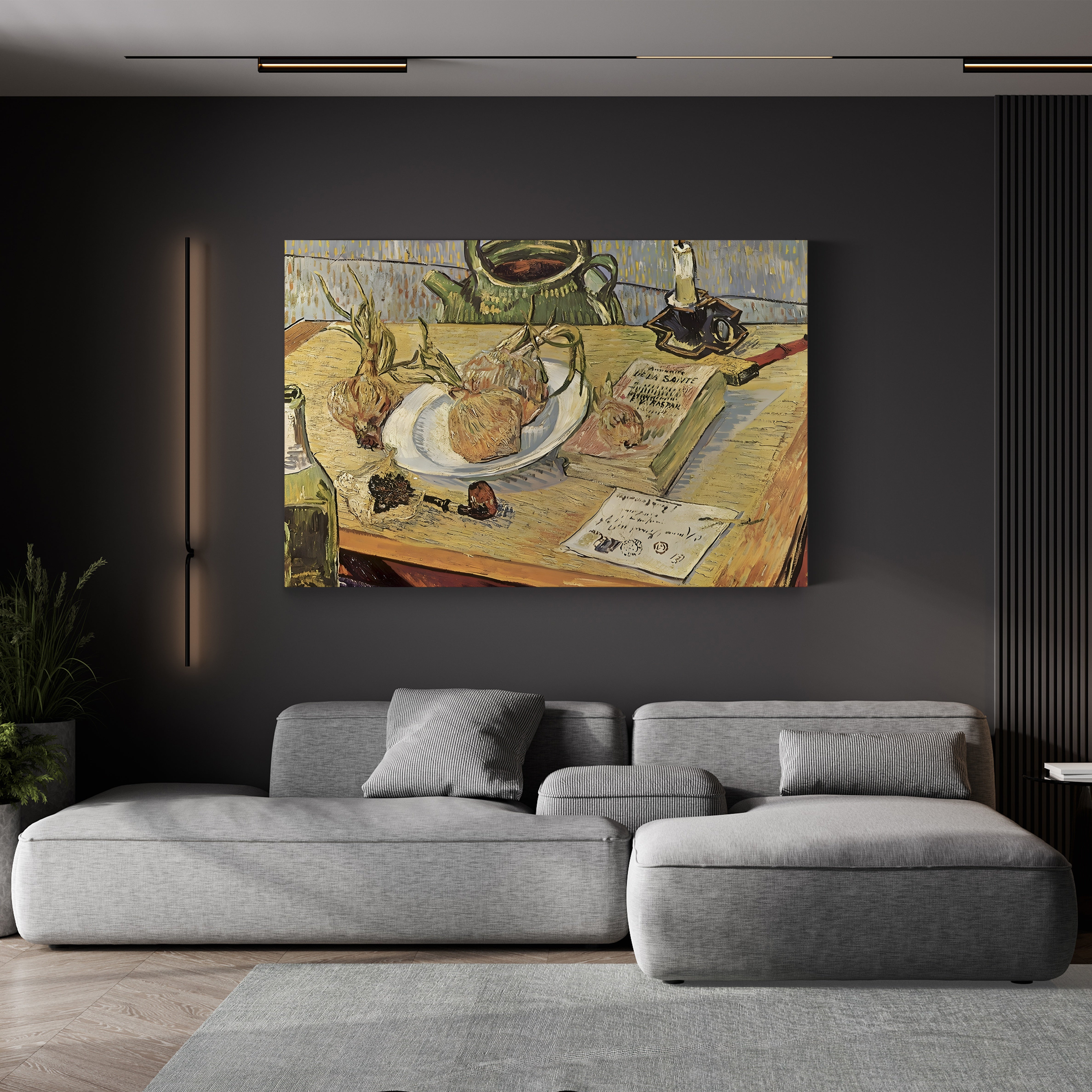 Still Life with Onions and Drawing Table – Vincent van Gogh Wall Art | Post-Impressionist Still Life Canvas Print