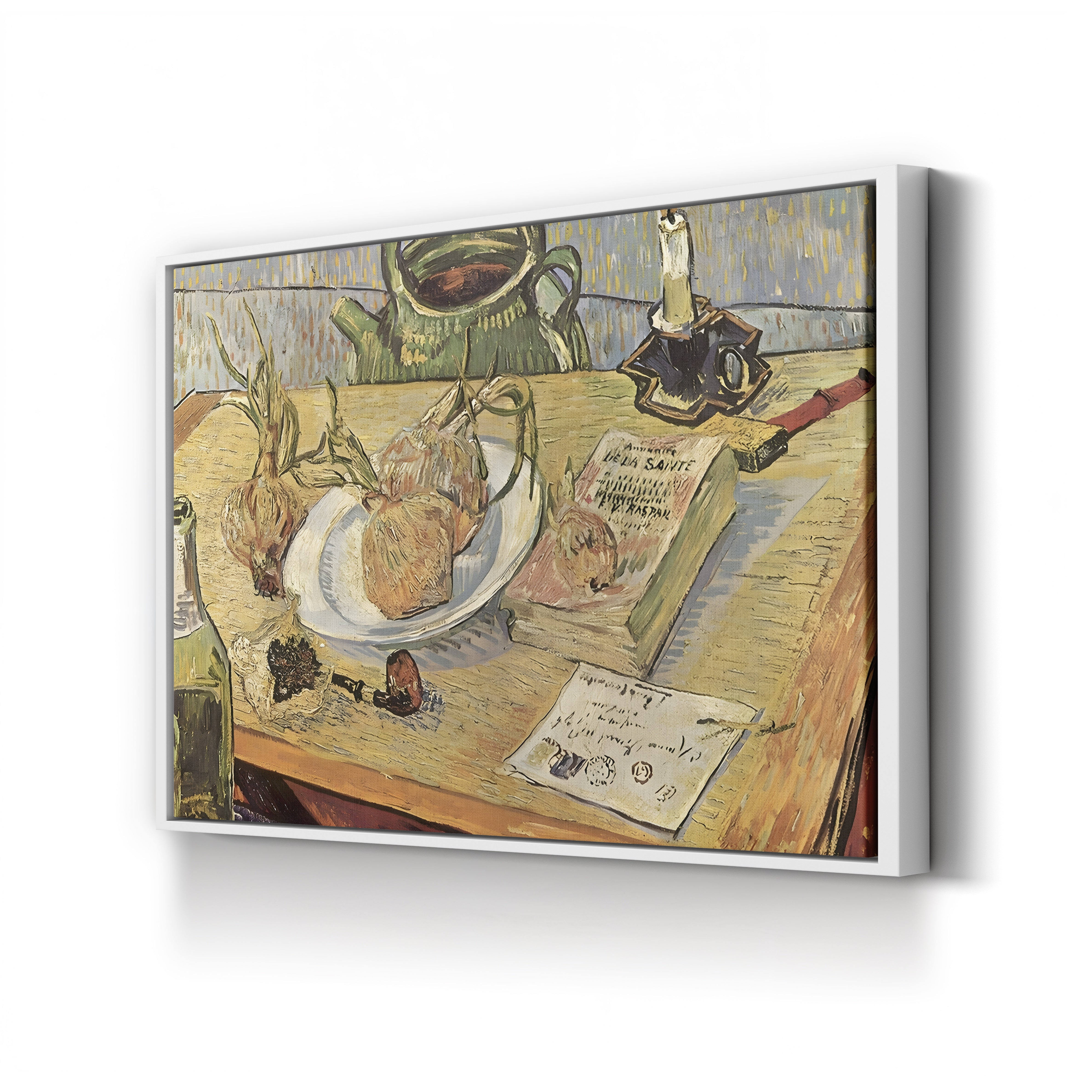 Still Life with Onions and Drawing Table – Vincent van Gogh Wall Art | Post-Impressionist Still Life Canvas Print