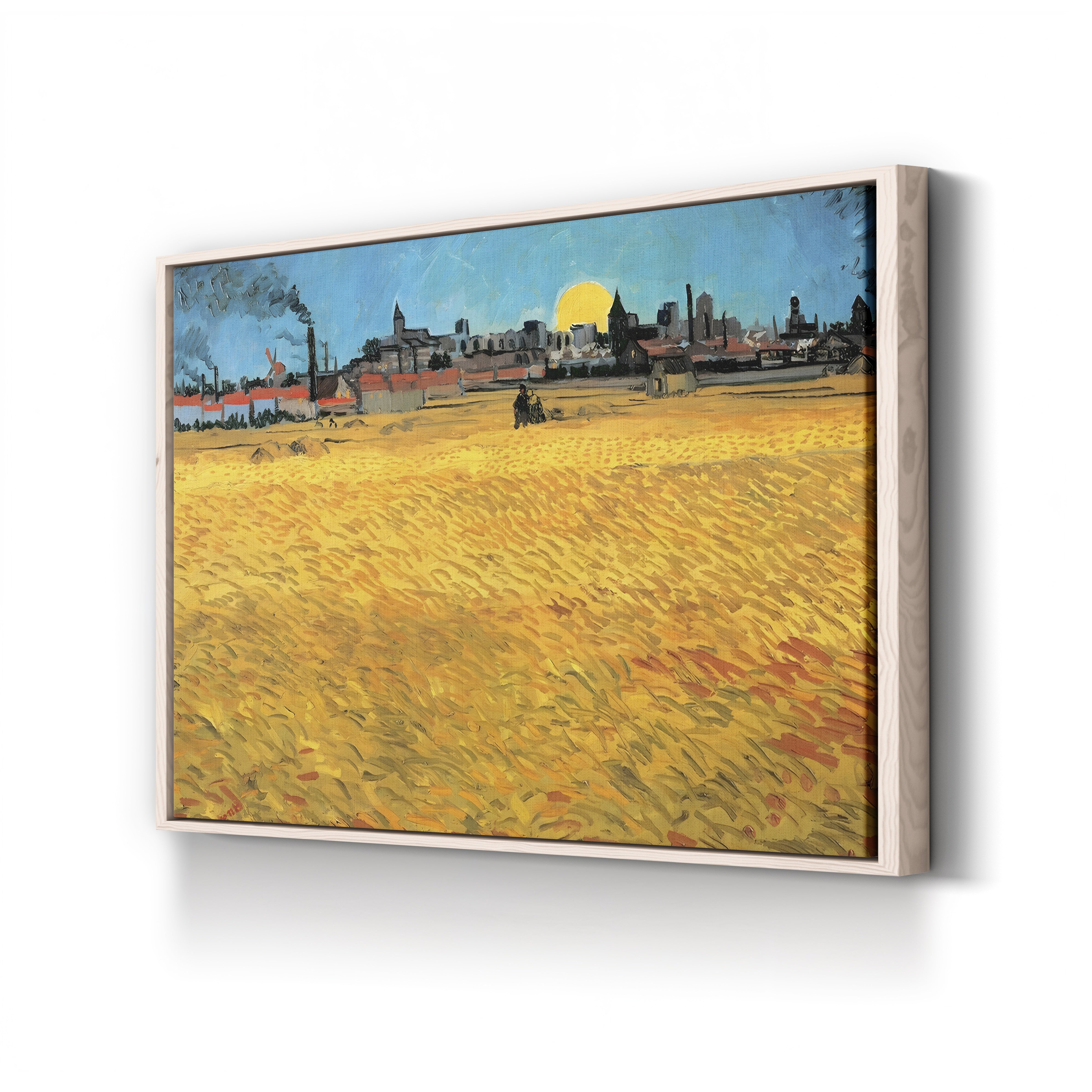 Summer Evening, Wheat Field at Sunset, 1888 – Vincent van Gogh Wall Art | Post-Impressionist Landscape Canvas Print