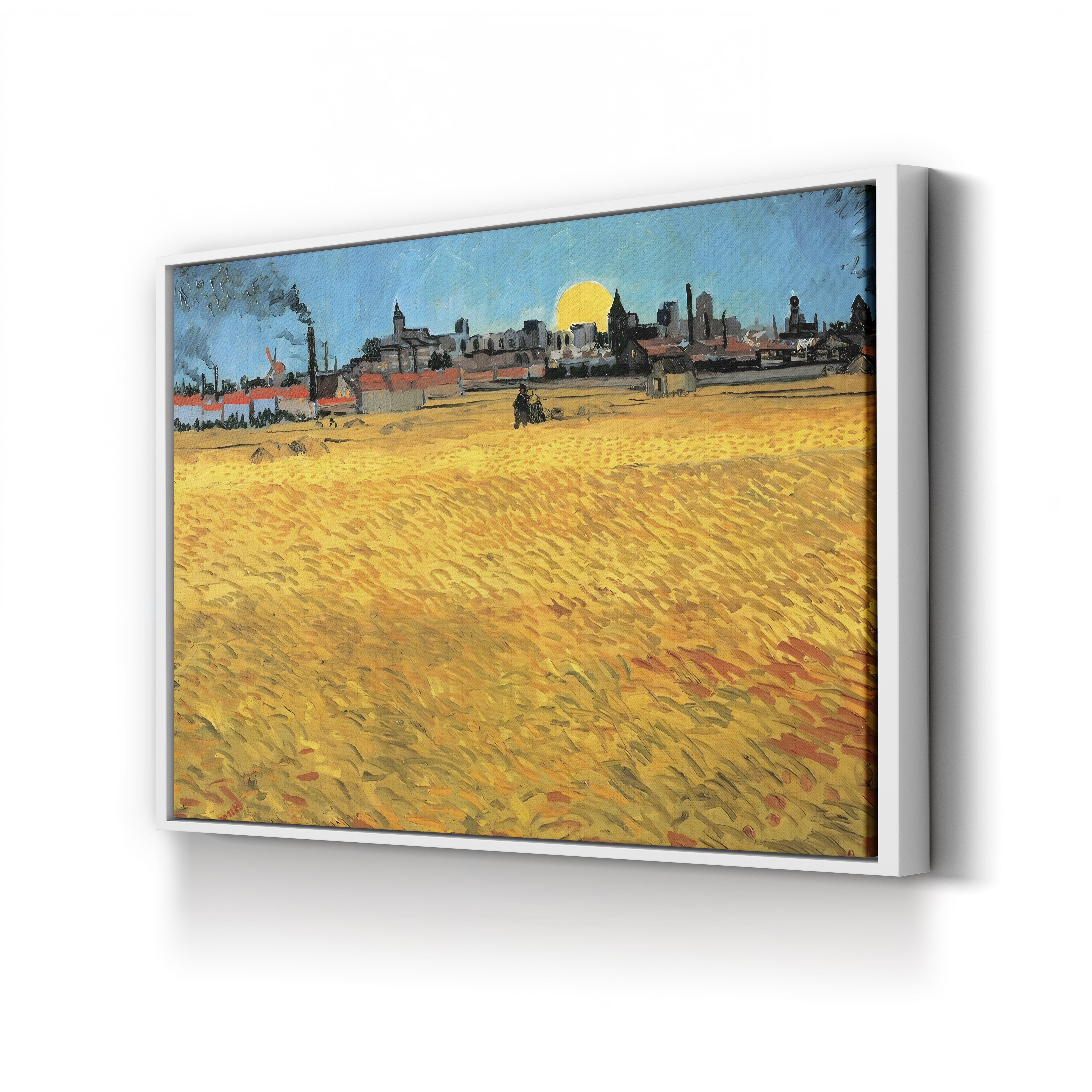 Summer Evening, Wheat Field at Sunset, 1888 – Vincent van Gogh Wall Art | Post-Impressionist Landscape Canvas Print