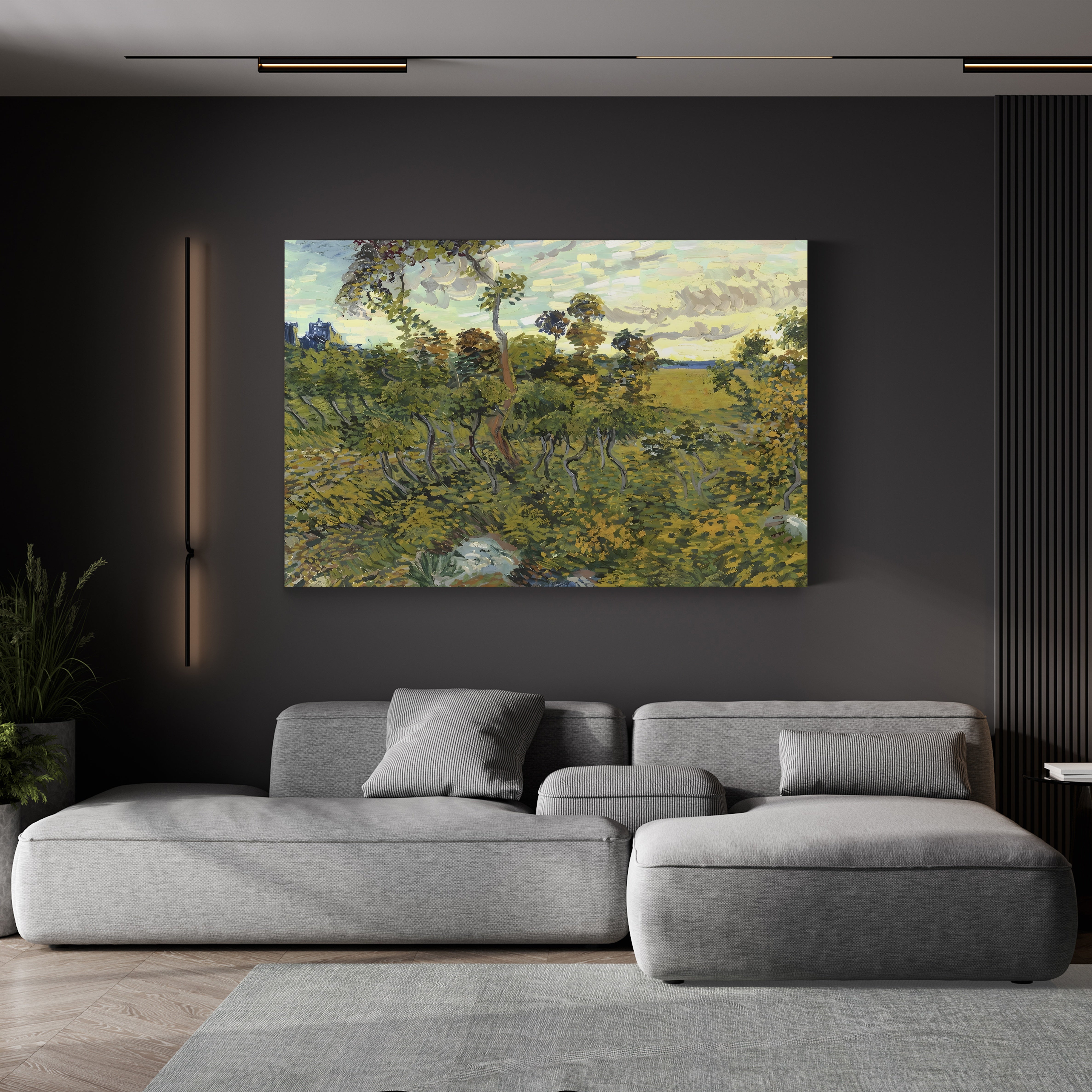 Sunset at Montmajour, 1888 – Vincent van Gogh Wall Art | Post-Impressionist Landscape Canvas Print