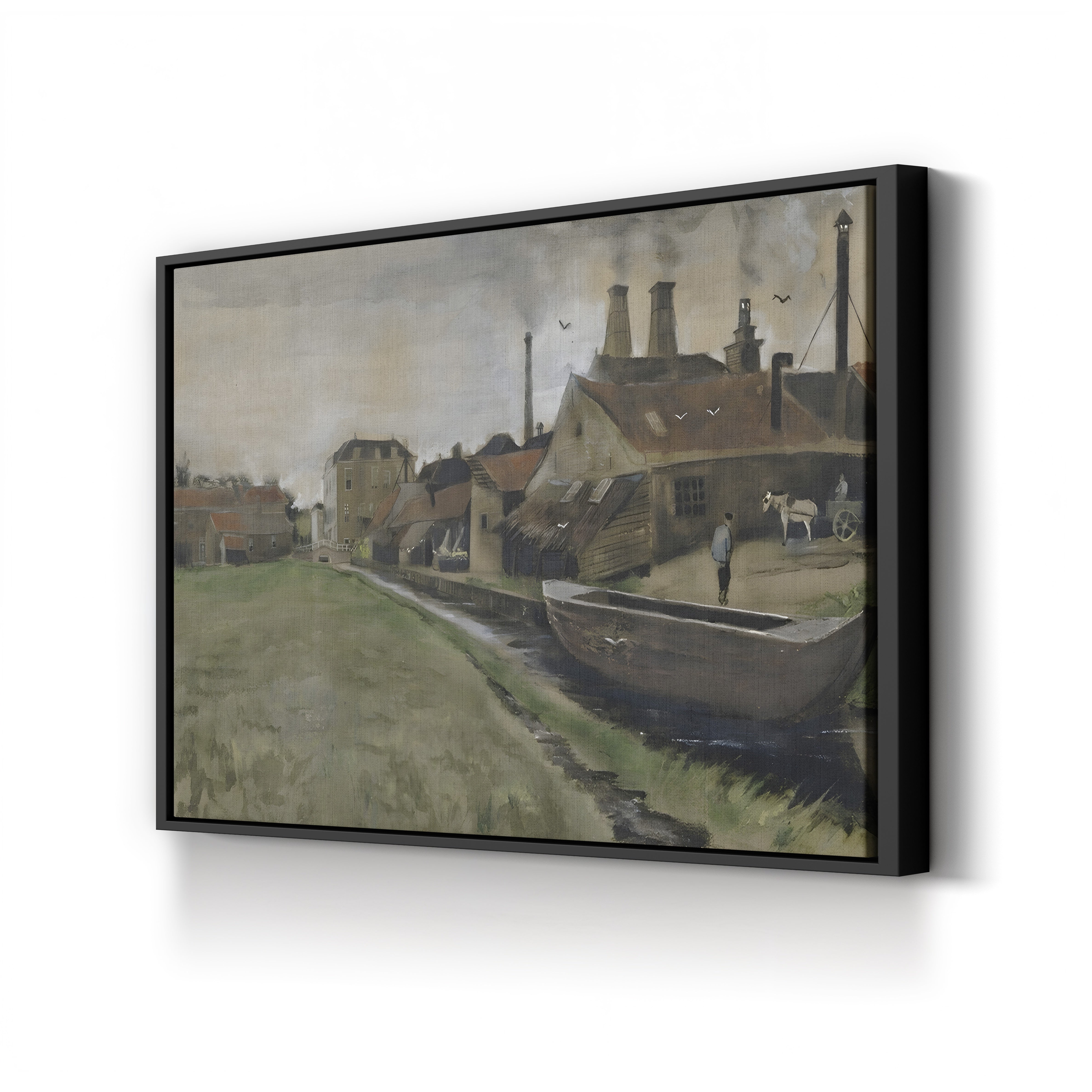 The Iron Mill in The Hague, 1882 – Vincent van Gogh Wall Art | Early Dutch Landscape Canvas Print