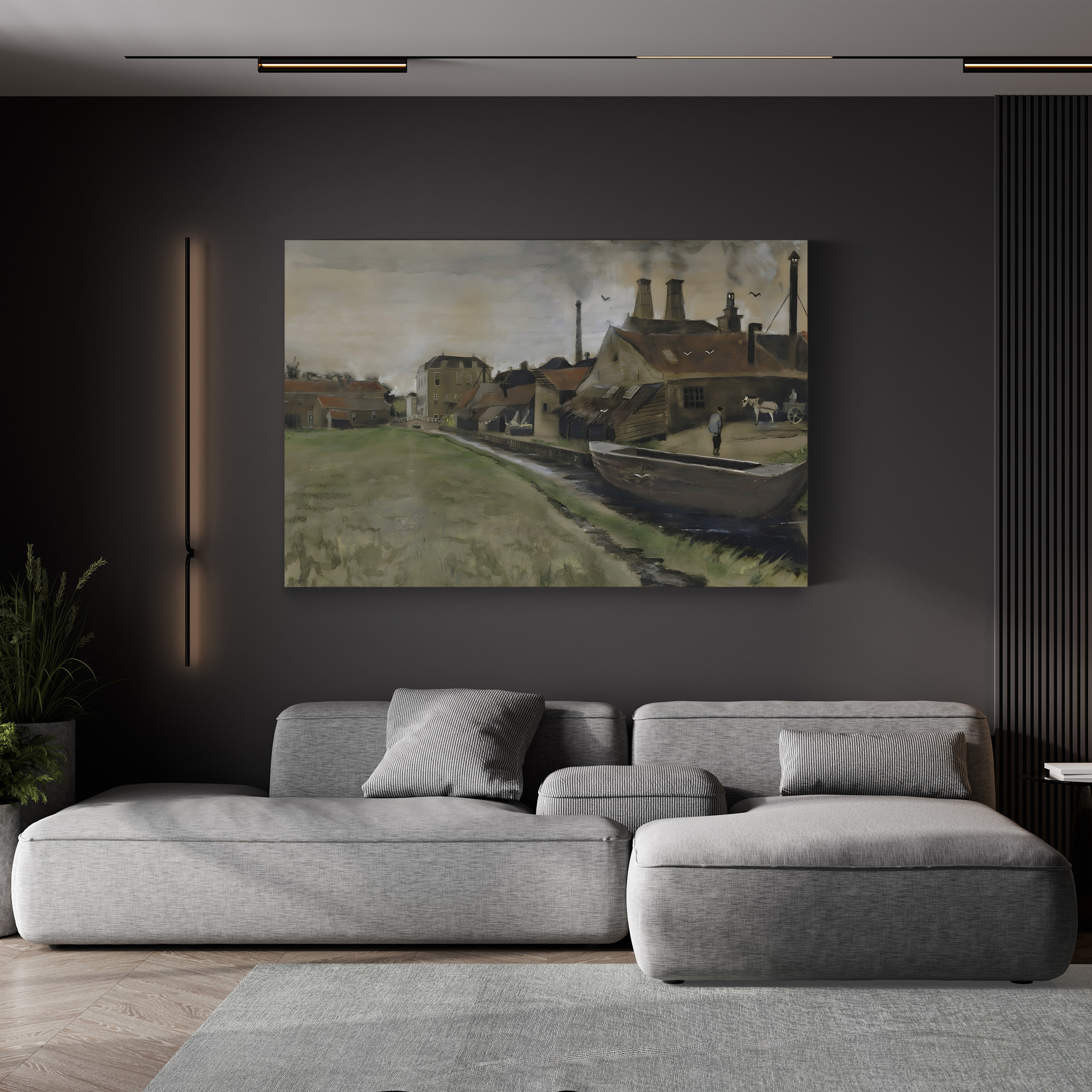 The Iron Mill in The Hague, 1882 – Vincent van Gogh Wall Art | Early Dutch Landscape Canvas Print
