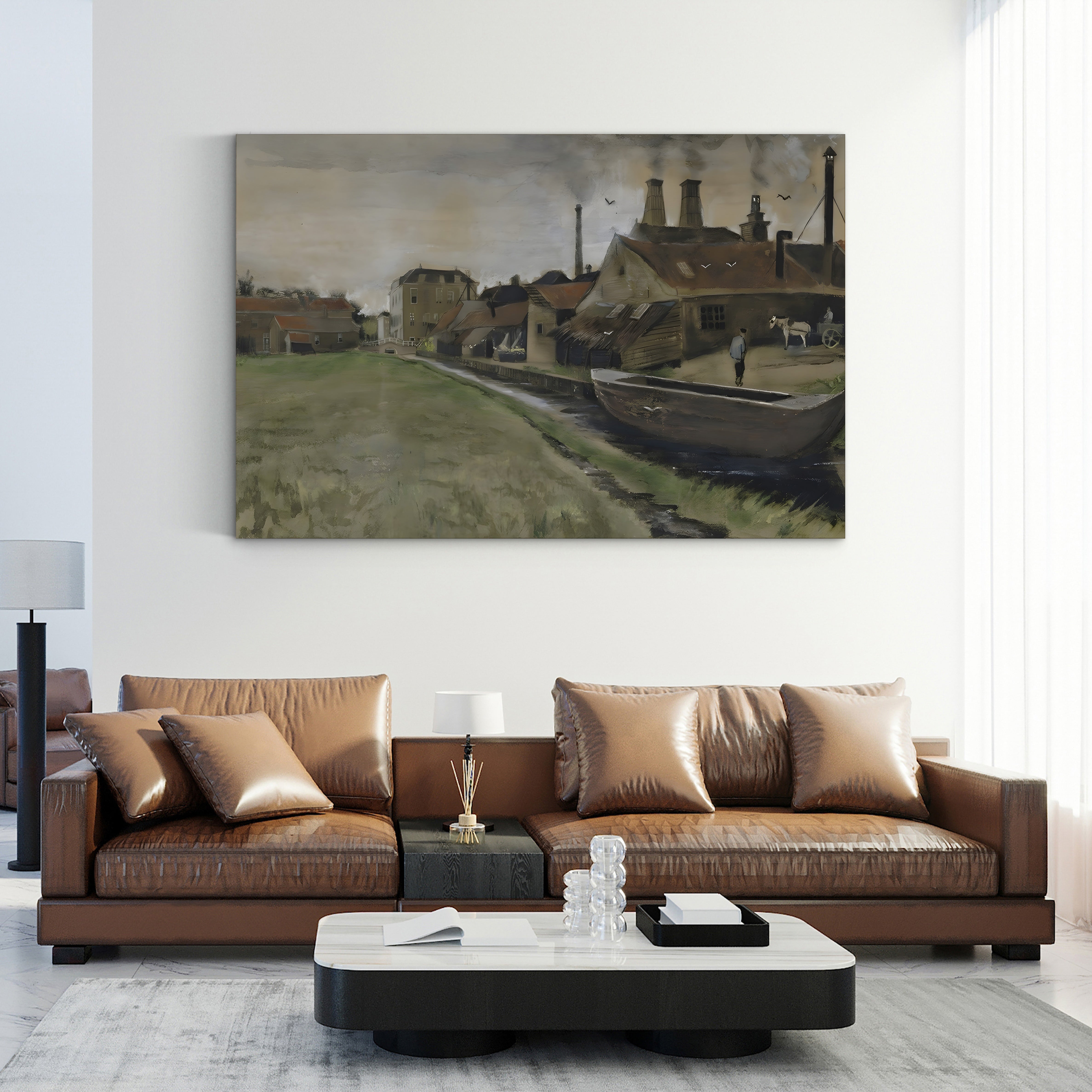 The Iron Mill in The Hague, 1882 – Vincent van Gogh Wall Art | Early Dutch Landscape Canvas Print