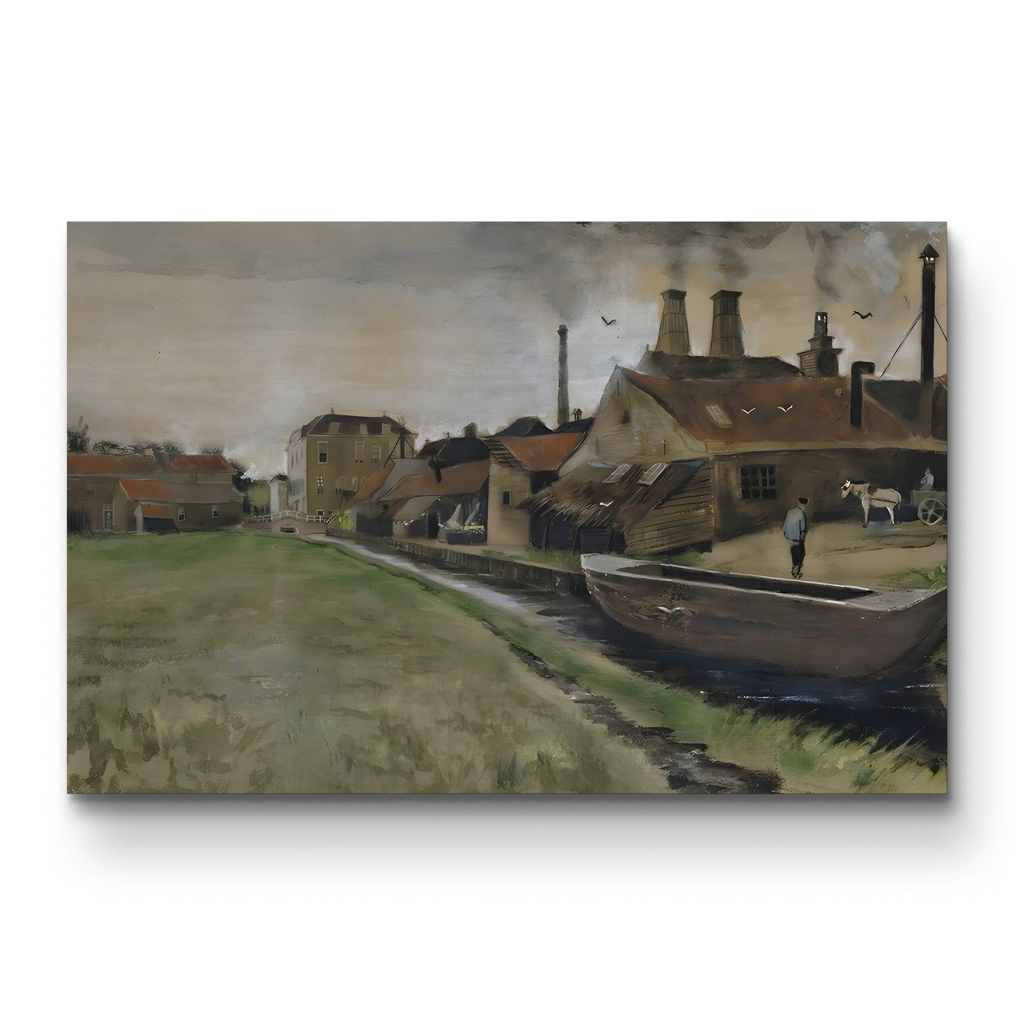 The Iron Mill in The Hague, 1882 – Vincent van Gogh Wall Art | Early Dutch Landscape Canvas Print