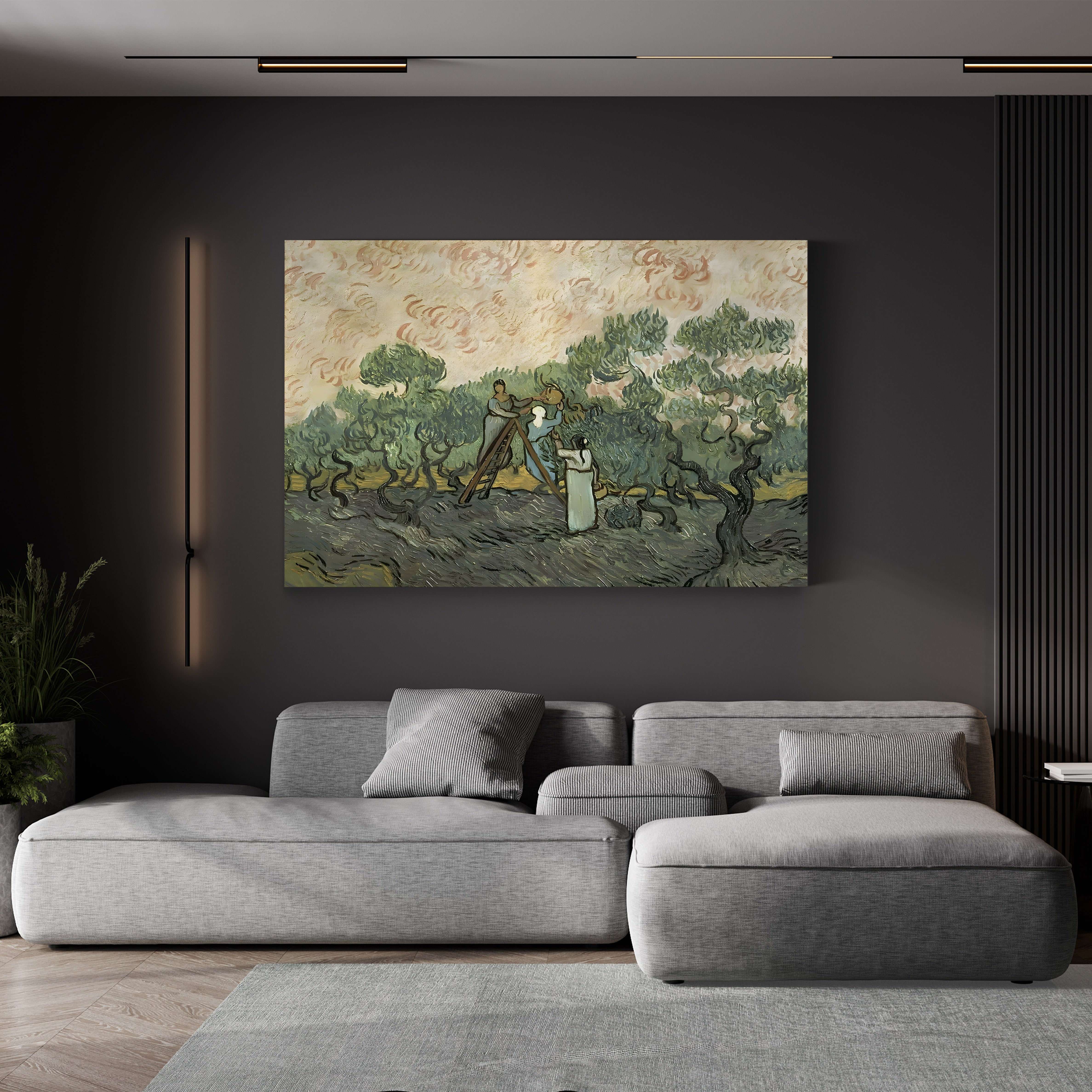 The Olive Pickers, Saint-Rémy, 1889 – Vincent van Gogh Wall Art | Post-Impressionist Figure Canvas Print