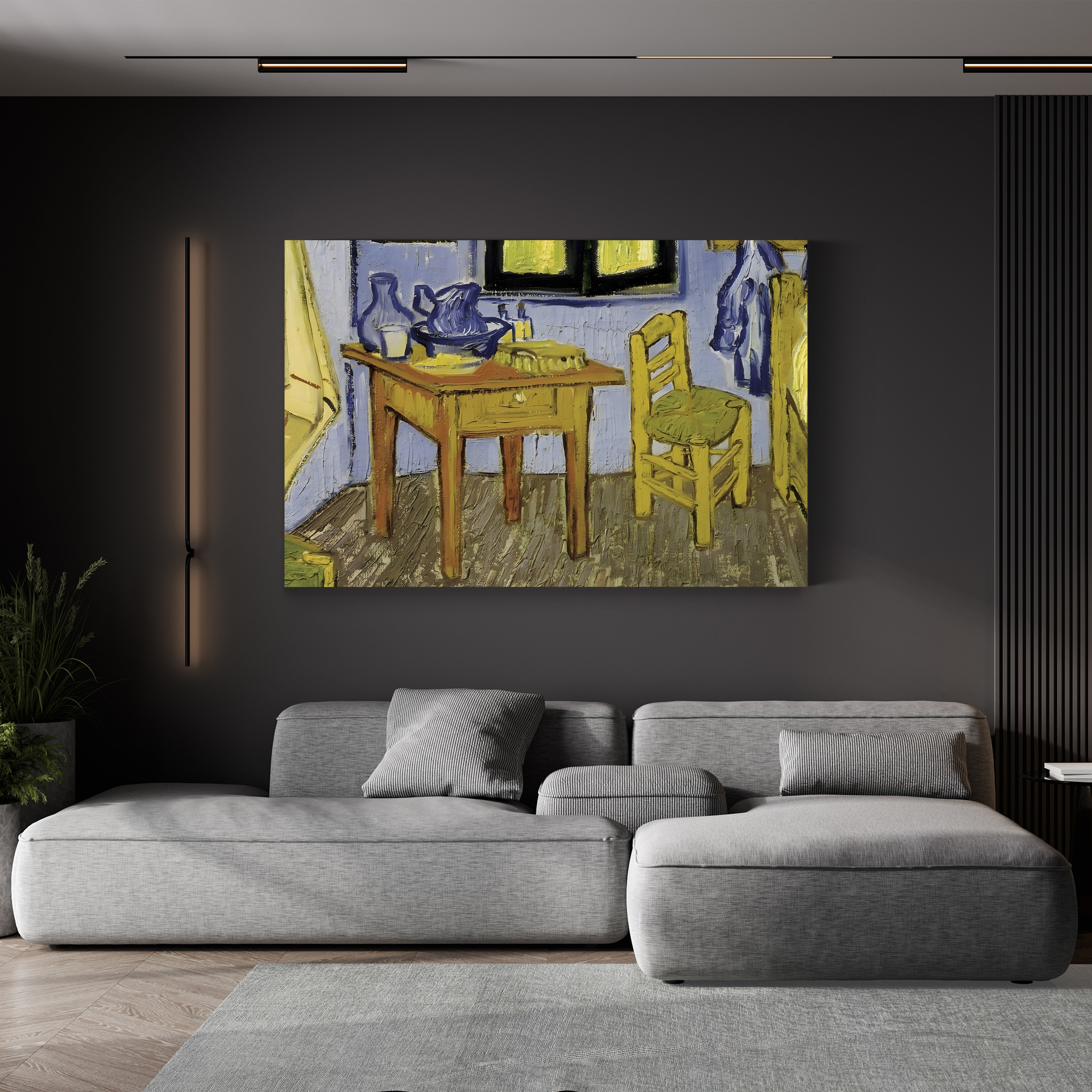 The Room of Vincent van Gogh in Arles (Detail), 1889 – Vincent van Gogh Wall Art | Post-Impressionist Interior Canvas Print
