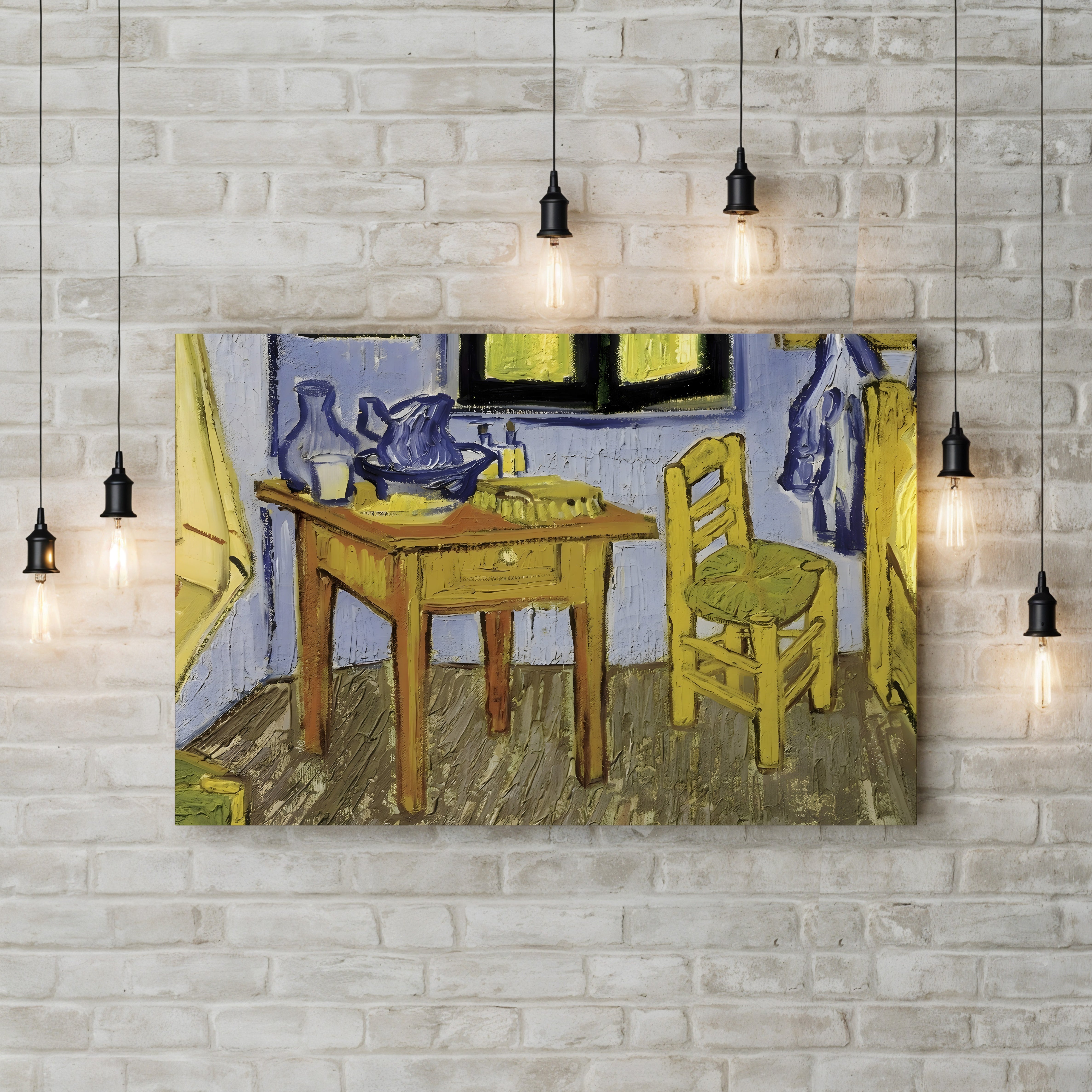 The Room of Vincent van Gogh in Arles (Detail), 1889 – Vincent van Gogh Wall Art | Post-Impressionist Interior Canvas Print