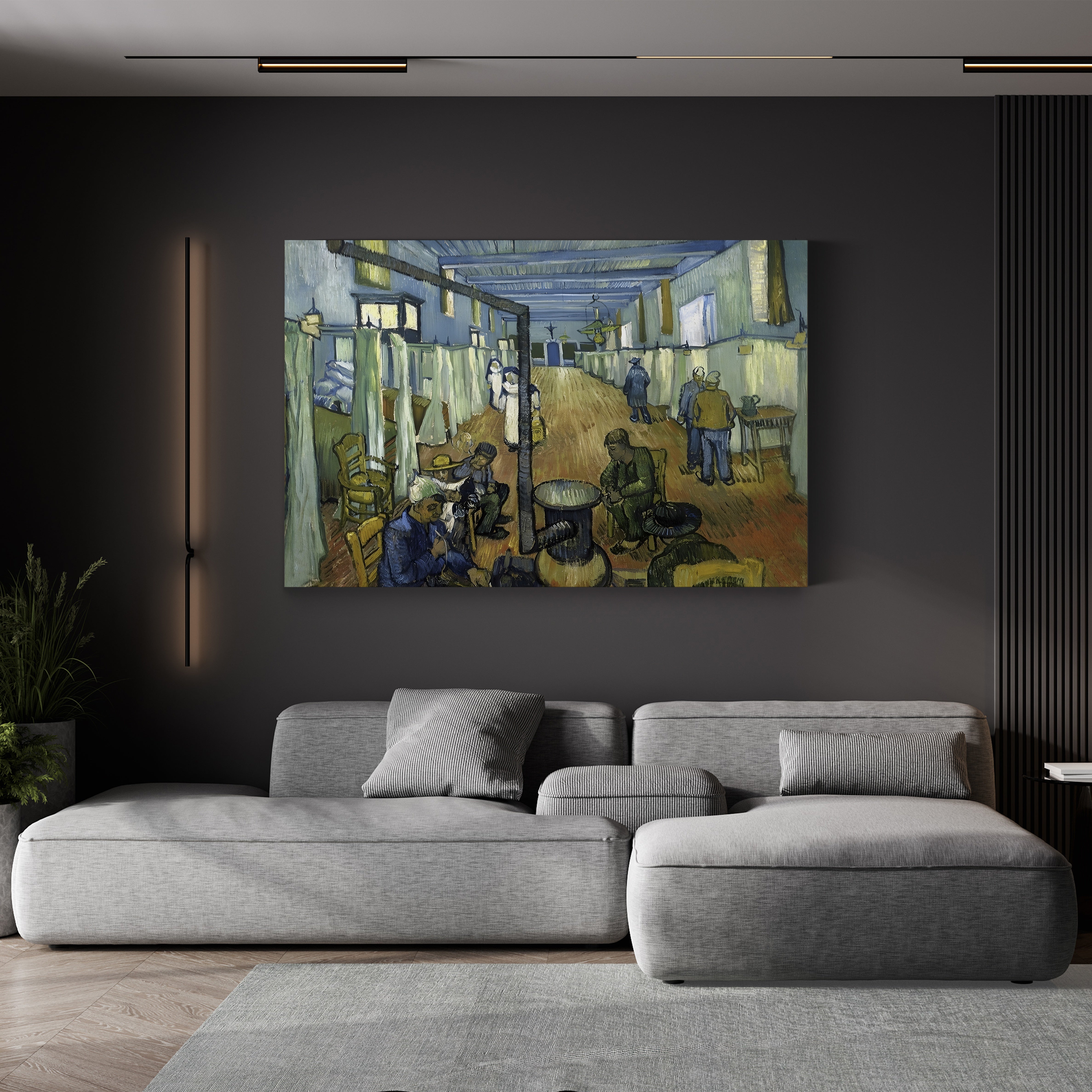 The Ward in the Hospital at Arles, 1889 – Vincent van Gogh Wall Art | Post-Impressionist Interior Canvas Print