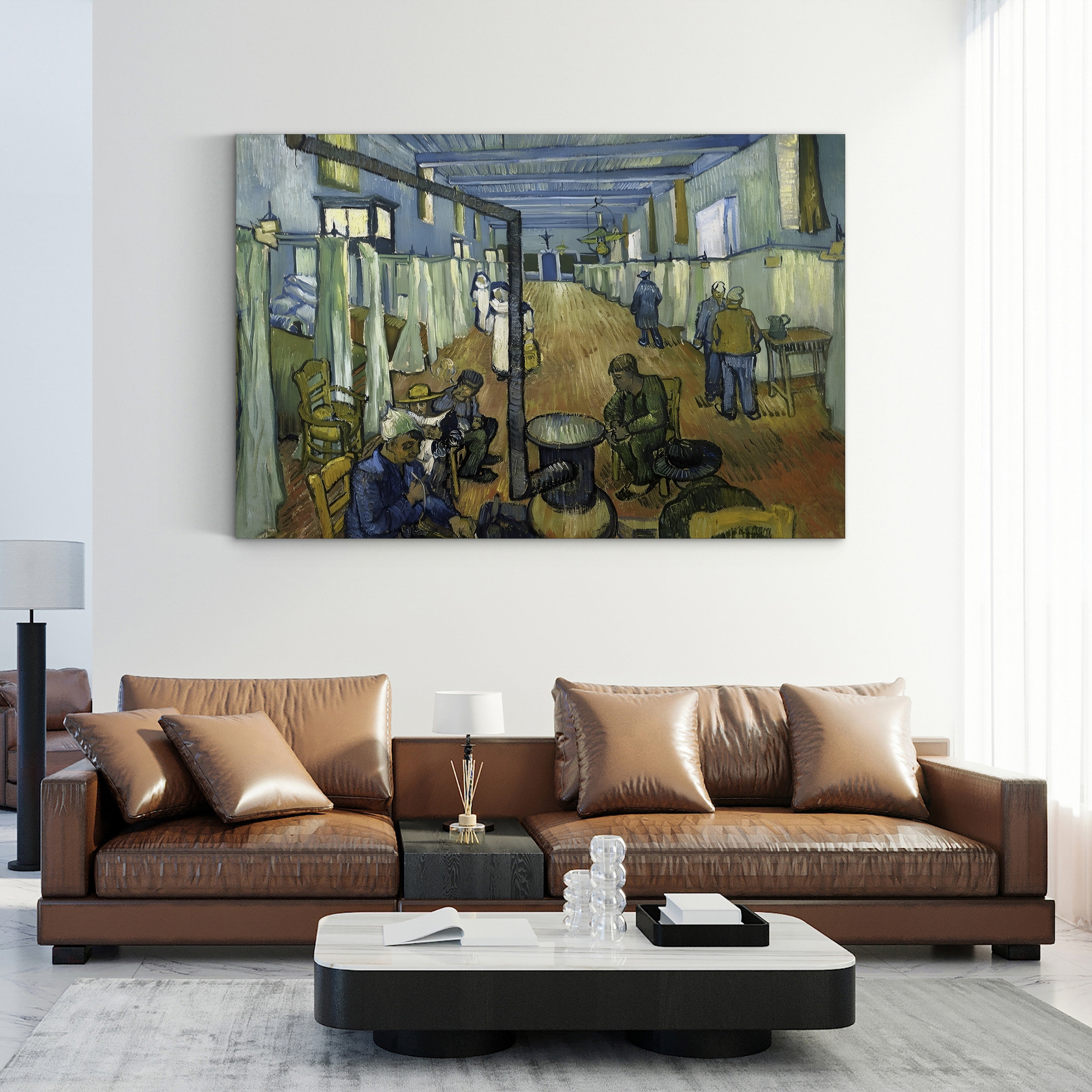 The Ward in the Hospital at Arles, 1889 – Vincent van Gogh Wall Art | Post-Impressionist Interior Canvas Print