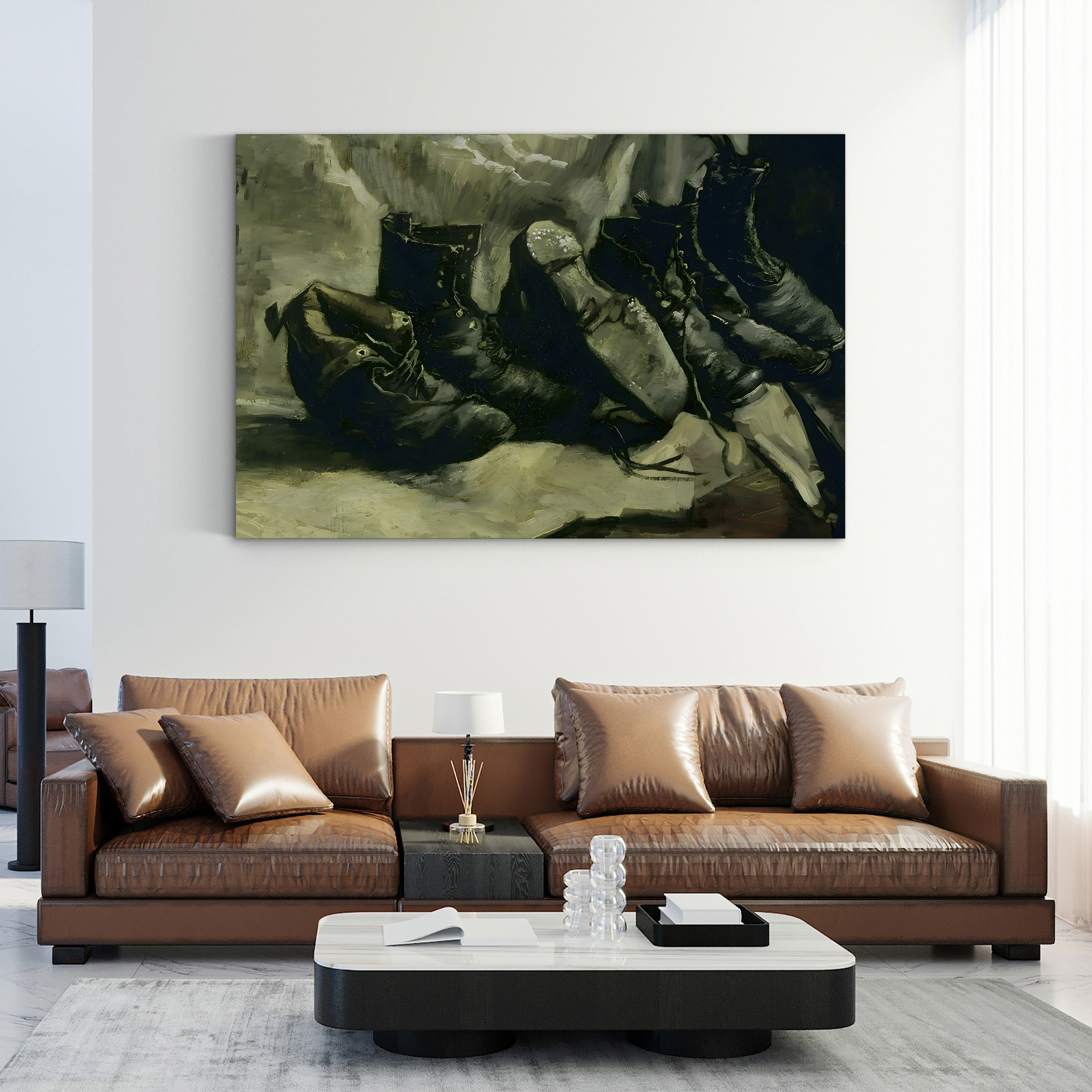 Three Pairs of Shoes, 1886–87 – Vincent van Gogh Wall Art | Post-Impressionist Still Life Canvas Print